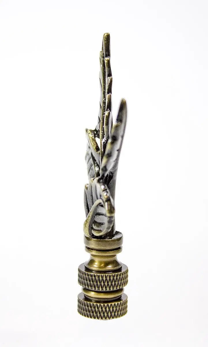 Lamp Finial | Antique Brass | 3 Inch Height | Leaf Design