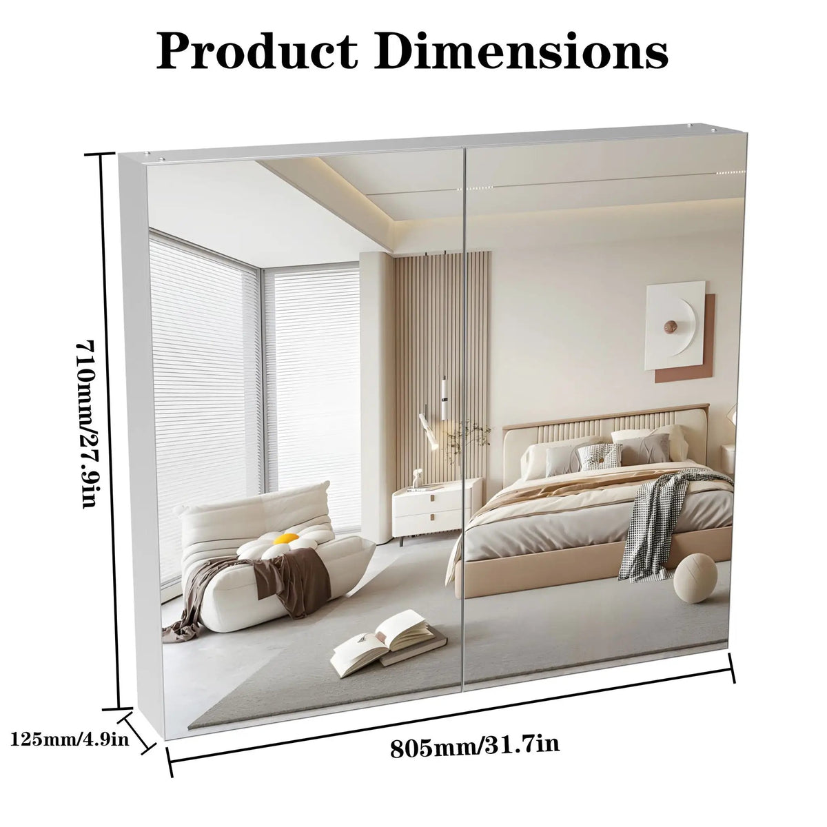 Bathroom Medicine Cabinet | Aluminum Alloy Body | Adjustable Shelves