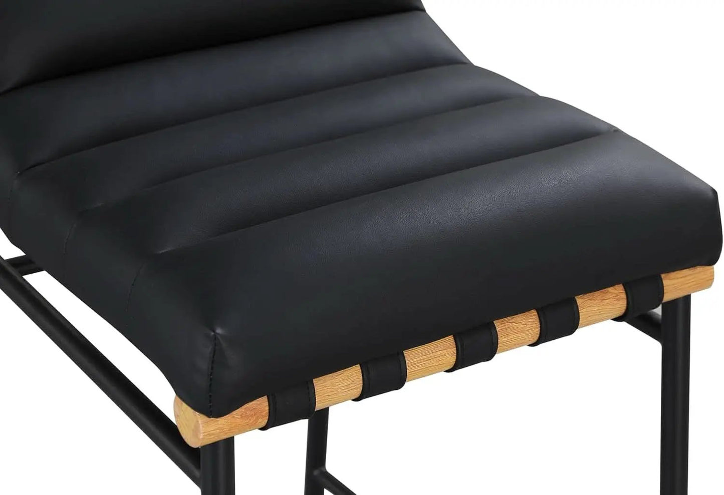Black Vegan Leather Counter Stool 18W X 24D X 37.5H