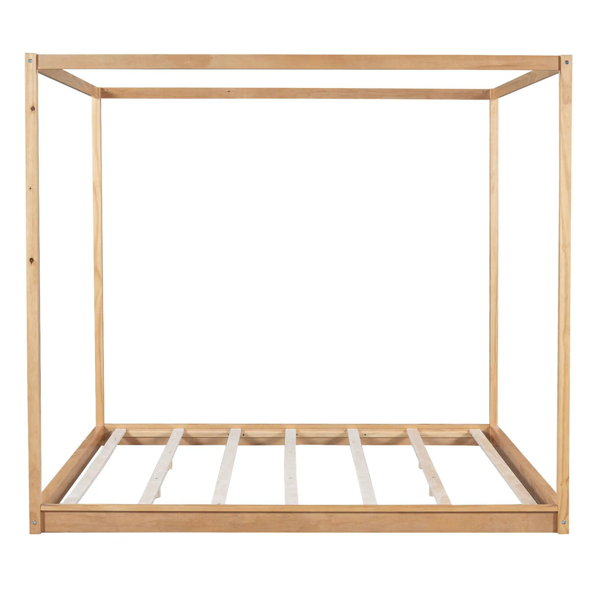 Canopy Platform Bed | Solid Pine Wood | Airflow Slats
