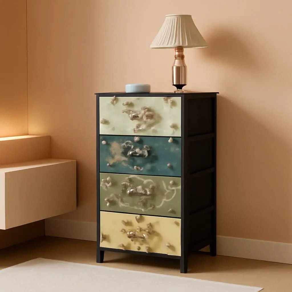4 Drawer Dresser Nightstand With Wood Top For Bedroom from PriceLows™