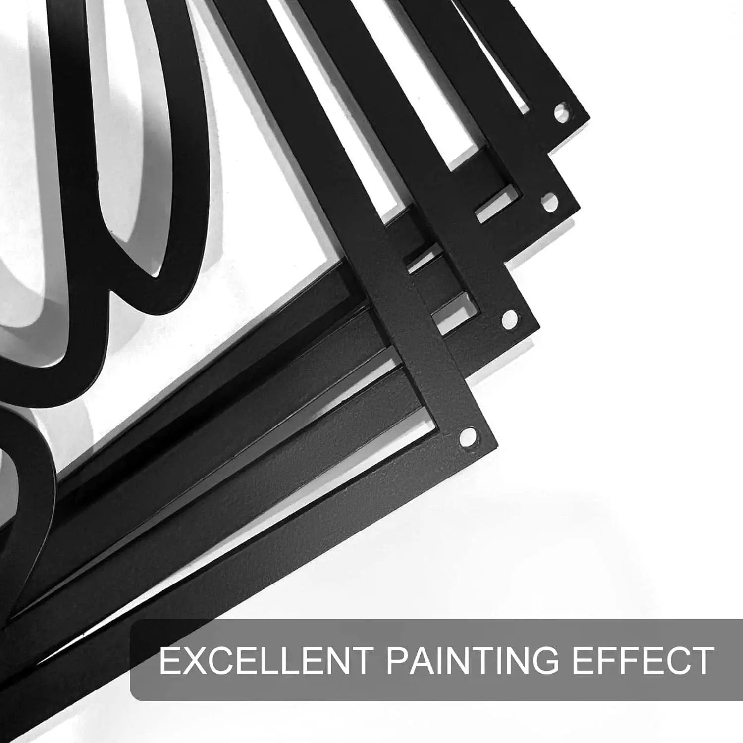 Black Abstract Metal Wall Art 4 Pack Minimalist 3D from PriceLows™