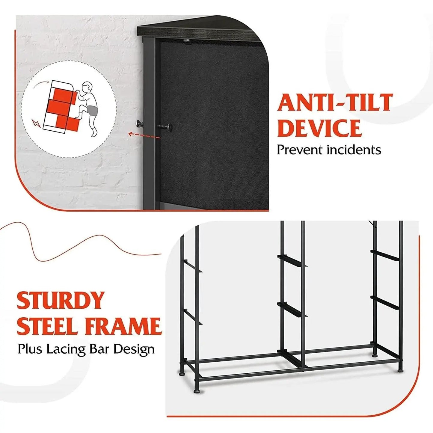Fabric Storage Tower 9 Drawer Unit Charcoal Black Bedroom from PriceLows™