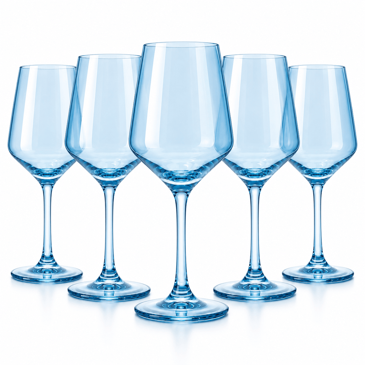 Blue Wine Glasses-12 oz - Dark Blue | 12 oz | Set of 6 | Glass