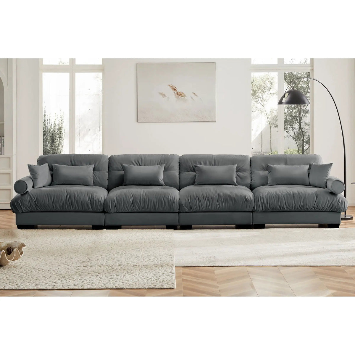 Sectional Sofa | Deep Seat Convertible | Modular Vintage | Oversized