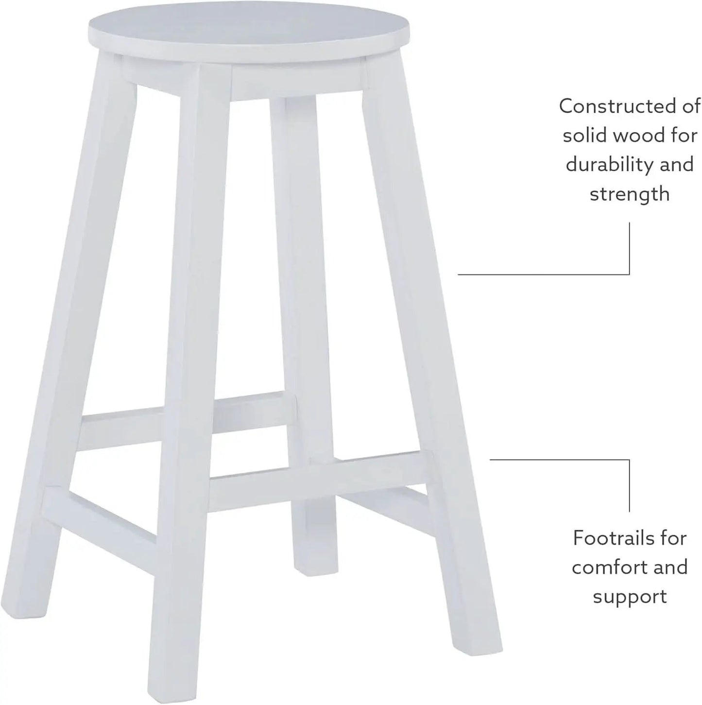 Zeke White 24 Inch Counter Stool Modern Kitchen Seating from PriceLows™