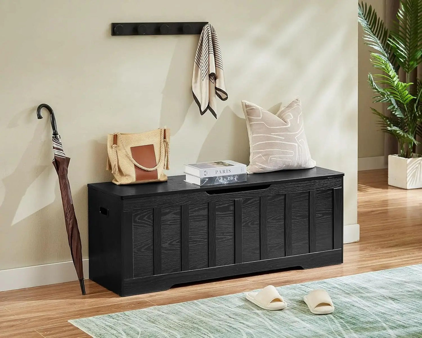 ExtraLarge 51.2 InchesHigh Storage Chest Bench Black from PriceLows™