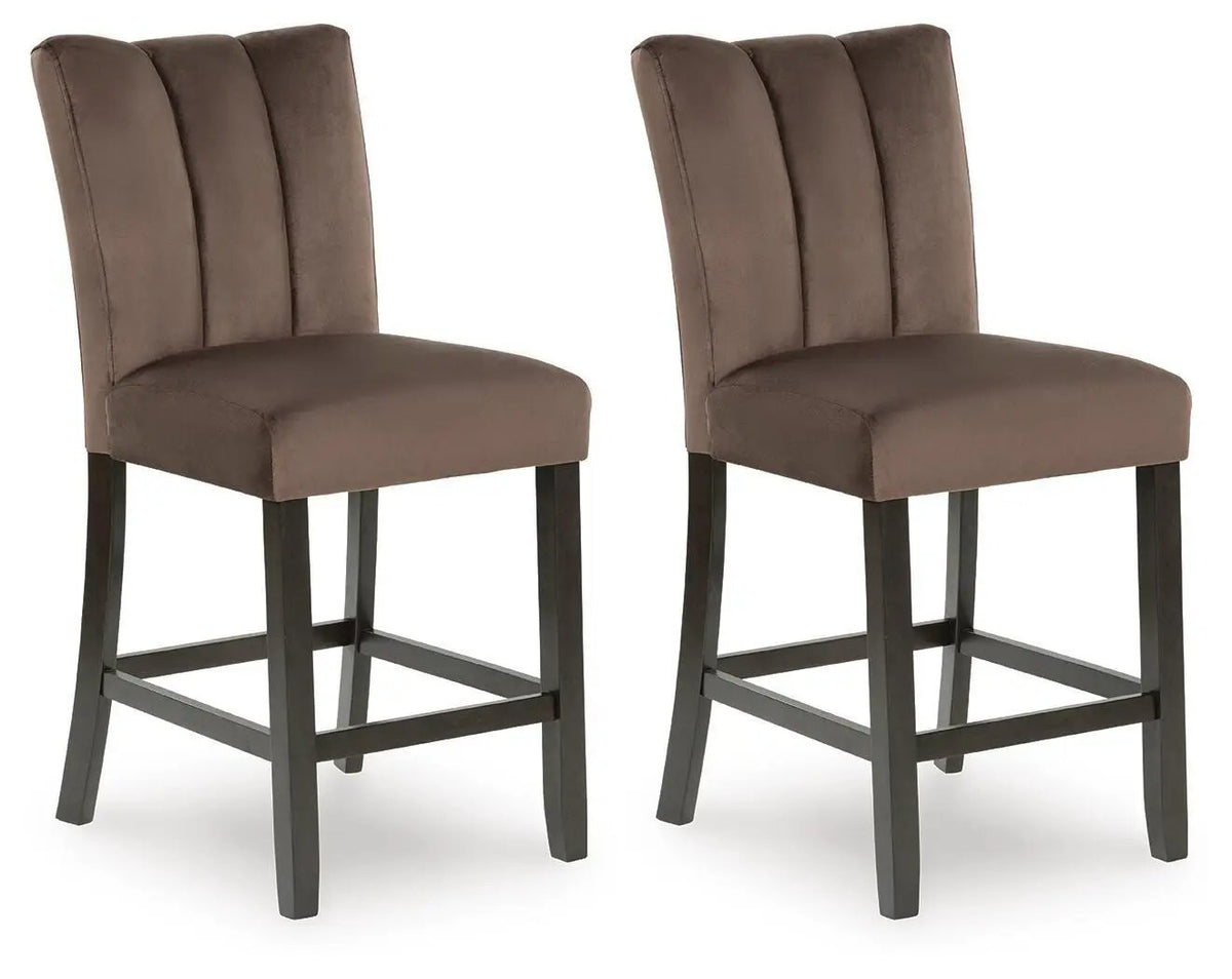 Jeshina Upholstered Barstool | Set Of 2 | Mocha | 25.38 Inch Seat Height