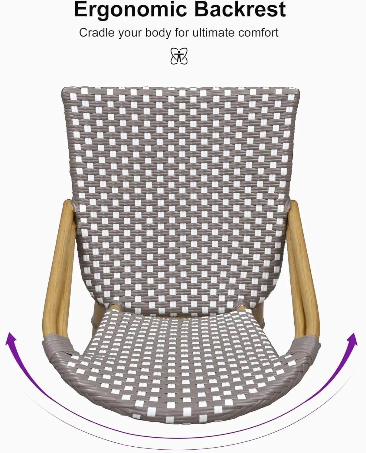 French Style Rattan Bar Stools Set for Outdoor Spaces from PriceLows™