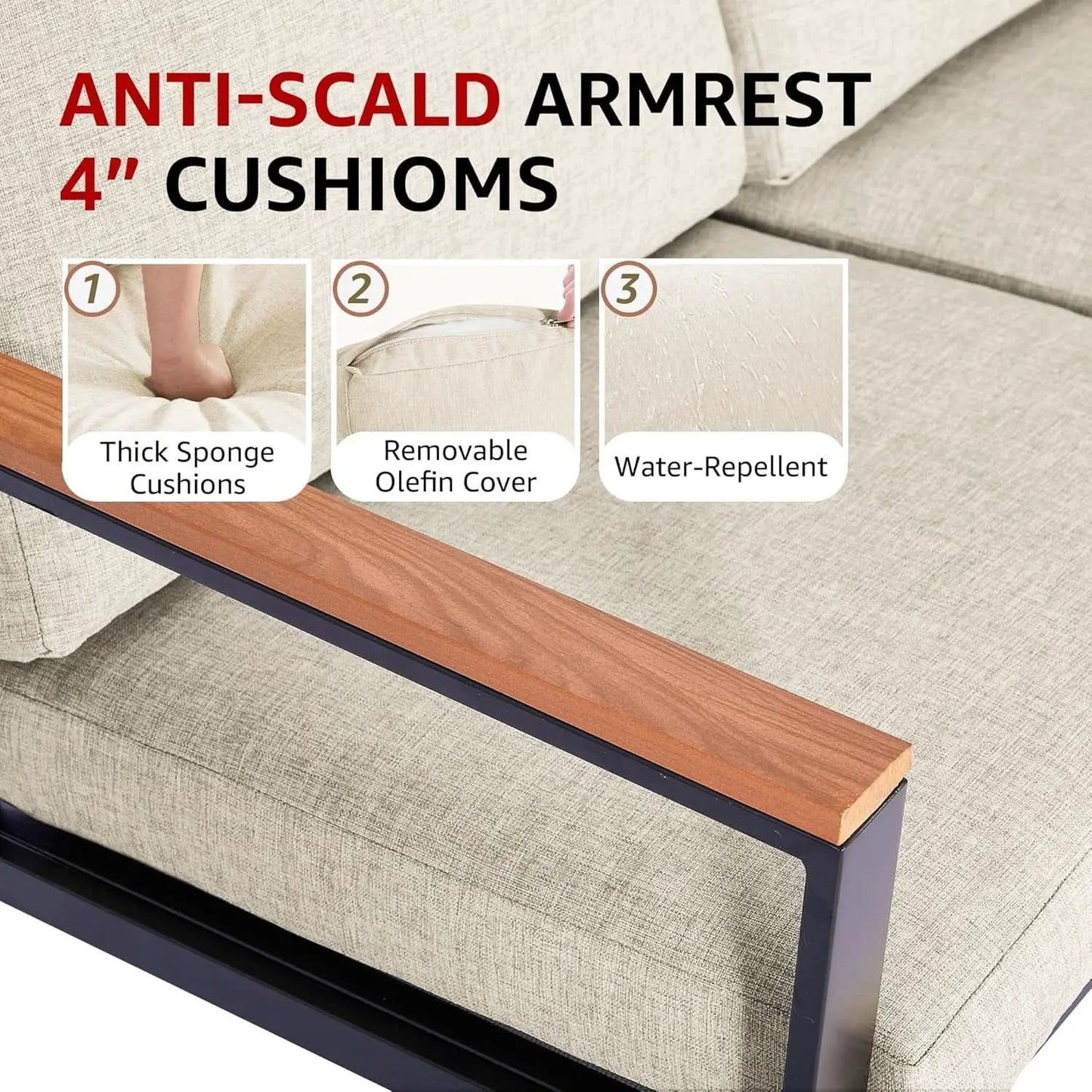 Metal Outdoor Patio Furniture Set 4 Piece With Cushions from PriceLows™