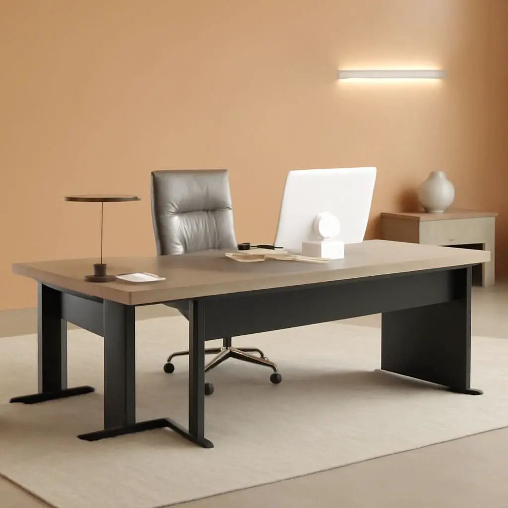 83 Inch L Shaped Office Desk Gray Executive Desk Large from PriceLows™