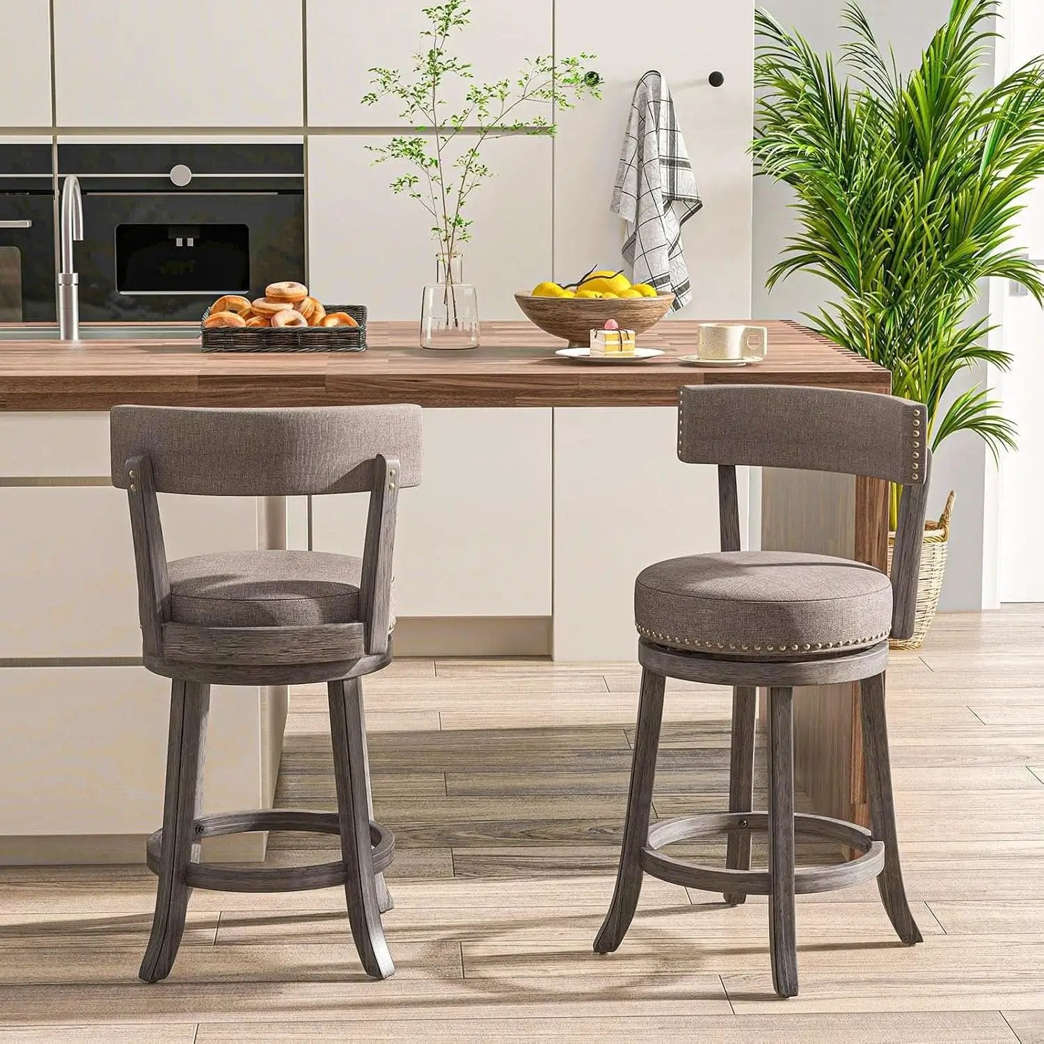 Swivel Bar Stools Set of Two for Kitchen from PriceLows™