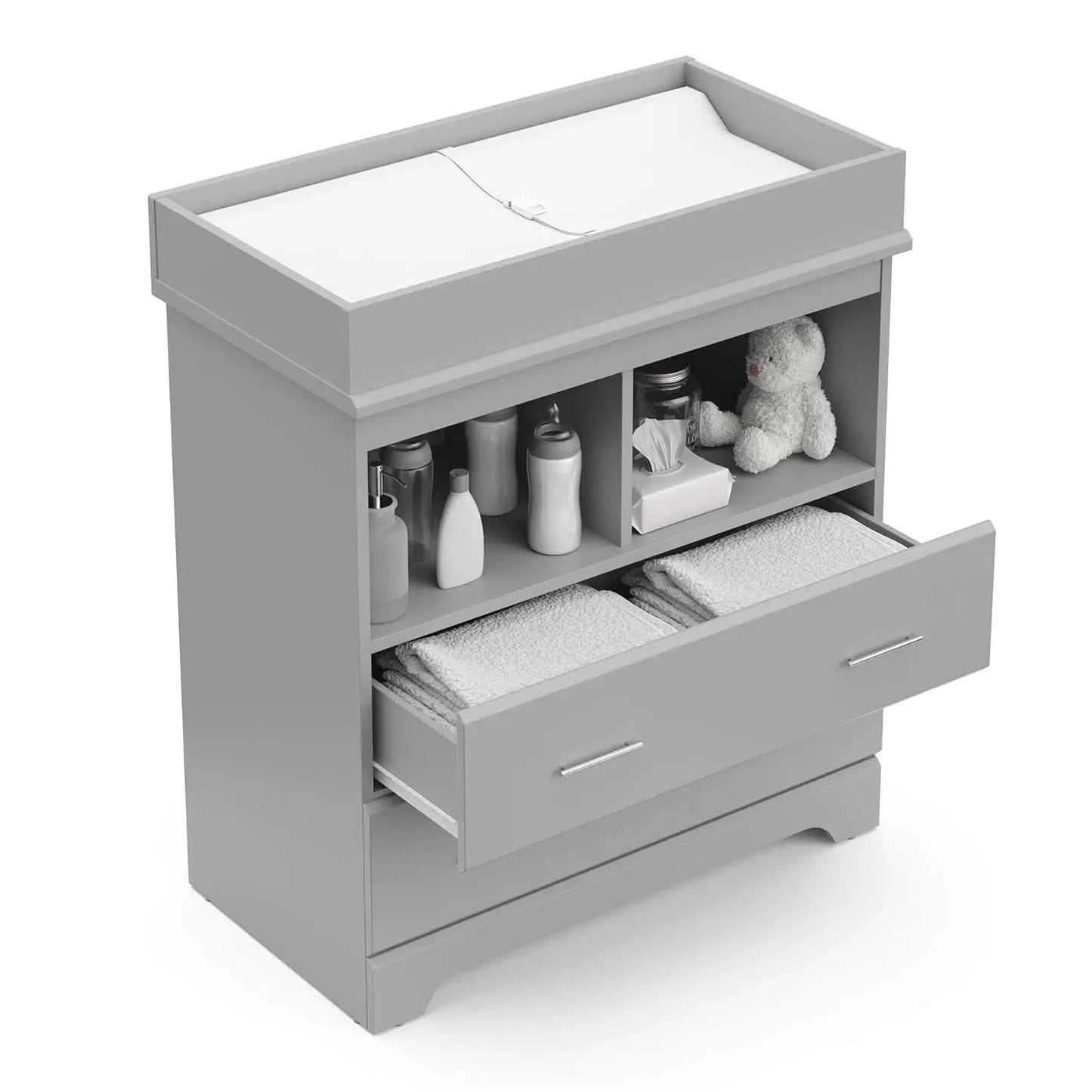 Brookside 2-Drawer Changing Table Dresser Pebble Gray from PriceLows™