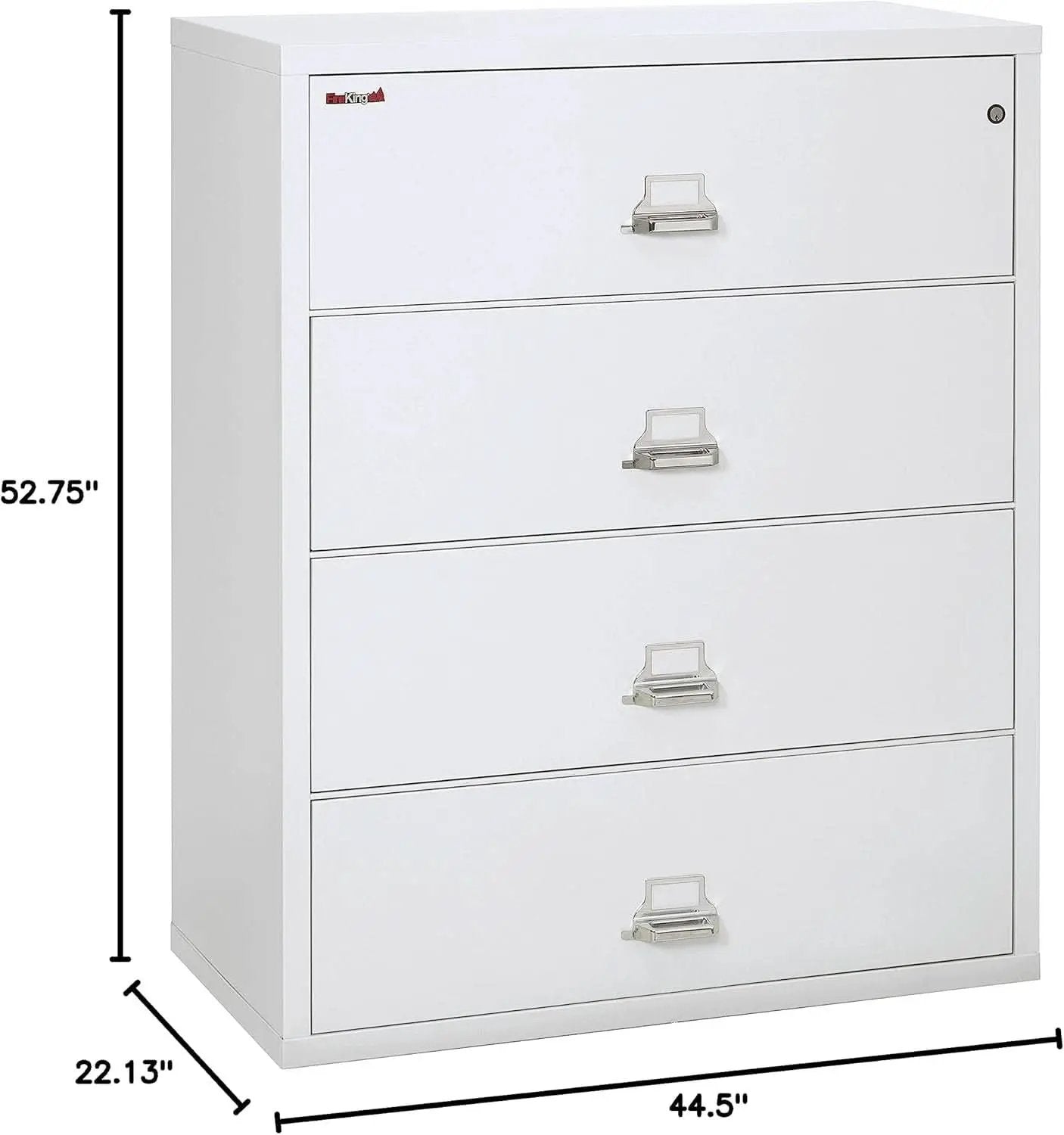 White 4 Drawer Fire Safe Lateral File Cabinet 1 Hour from PriceLows™