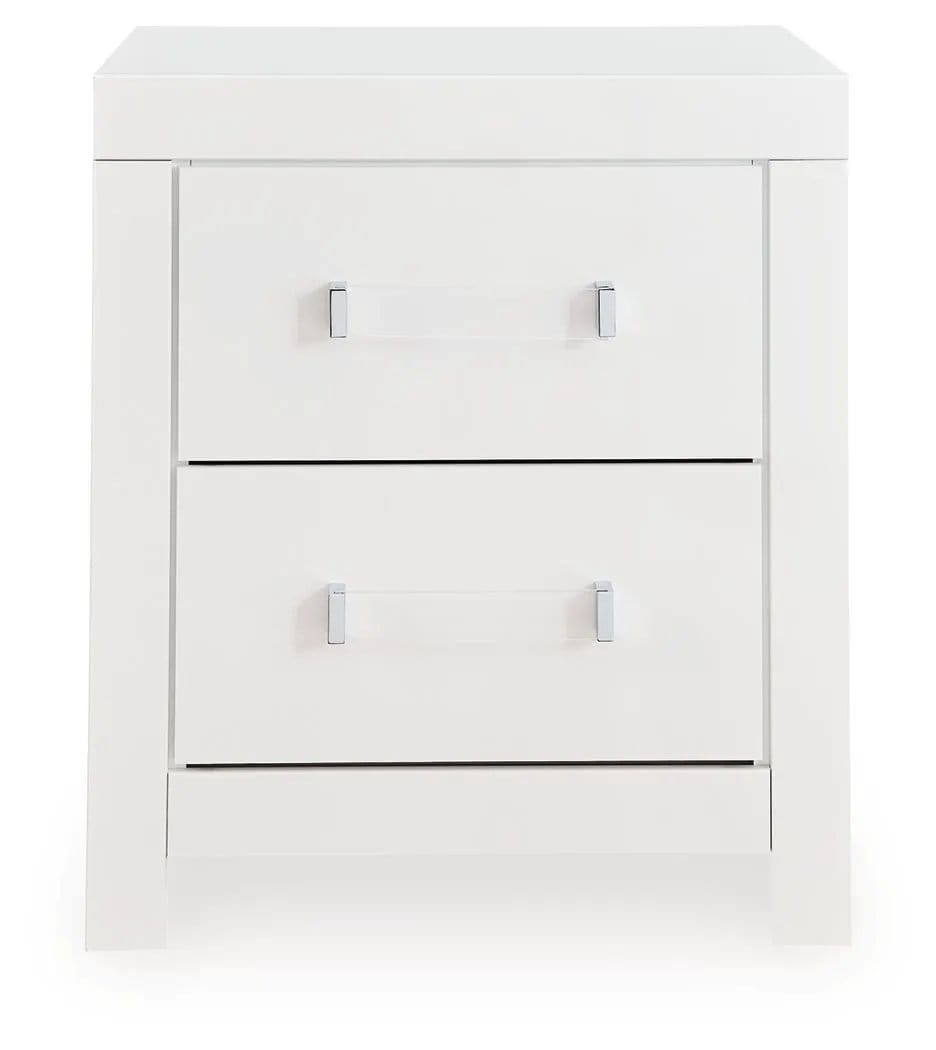 Maeling Two Drawer Night Stand Accent Nightstand | 2 Pieces | Acrylic | Bedroom