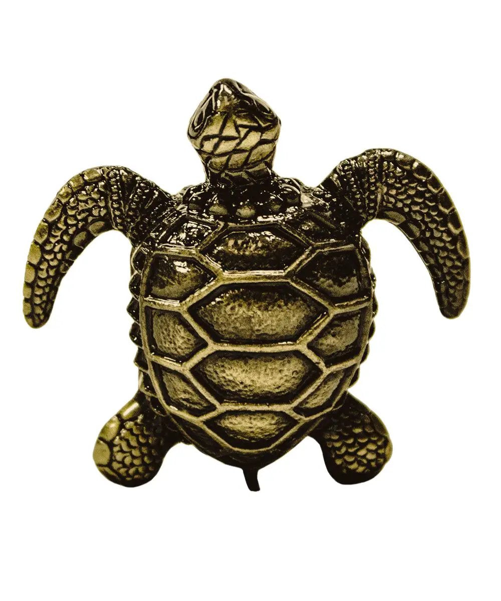 Lamp Finial | Sea Turtle Design | Antique Brass | 1.4 Inch Height