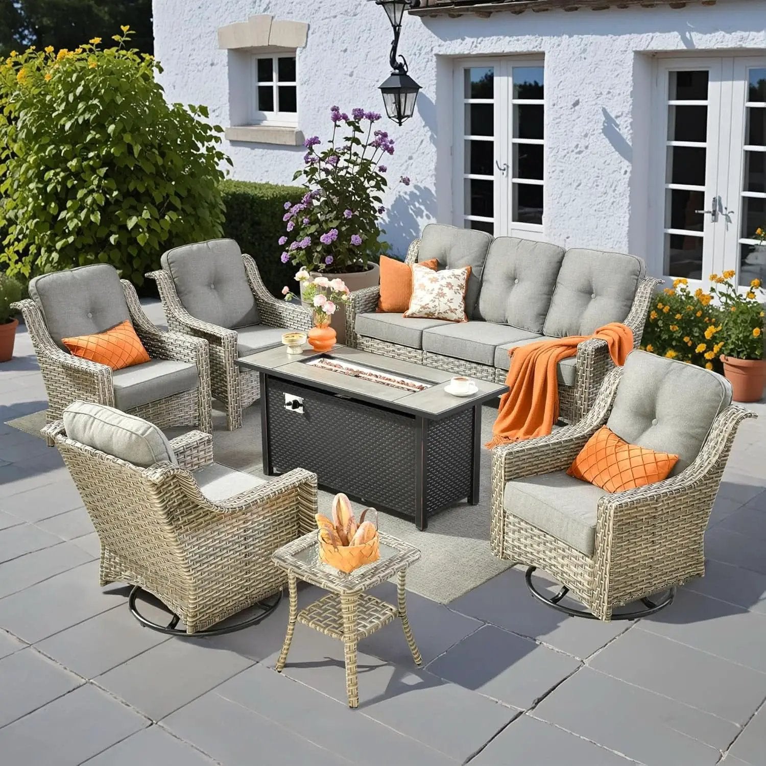 Outdoor Patio Furniture Set with Fire Pit Table from PriceLows™