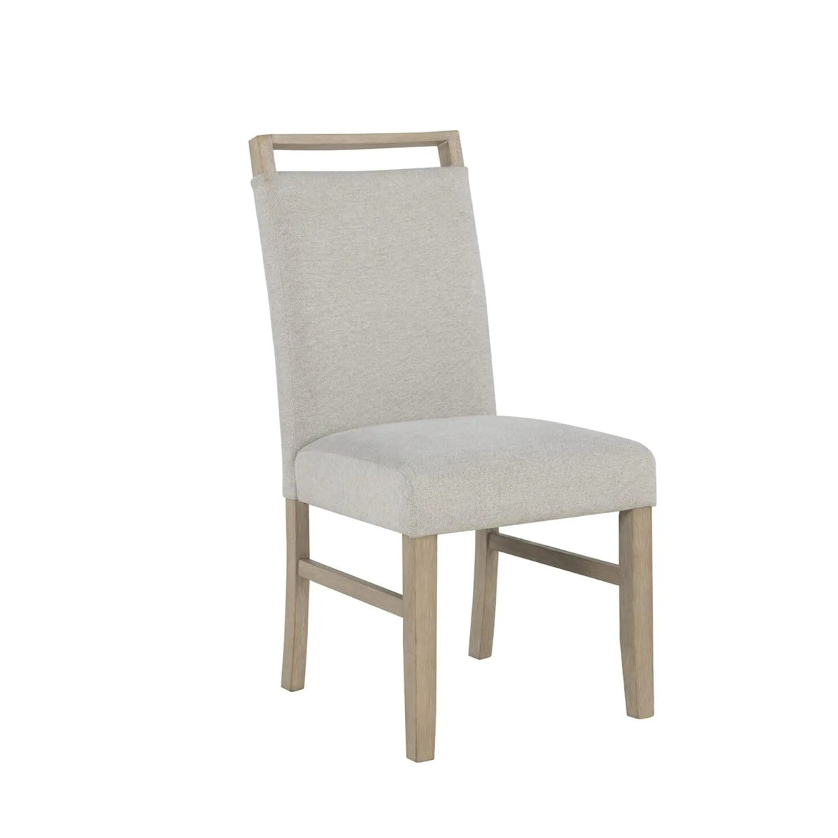 Dining Chair | Boucle Upholstery | Rubber Wood Frame | Light Gray