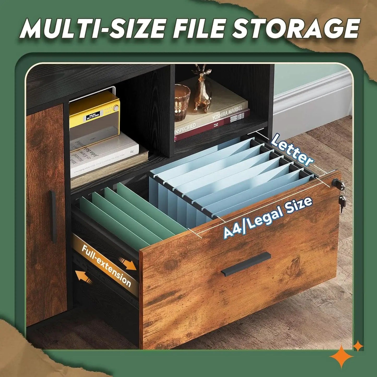 Locking Lateral File Cabinet With Printer Stand System from PriceLows™