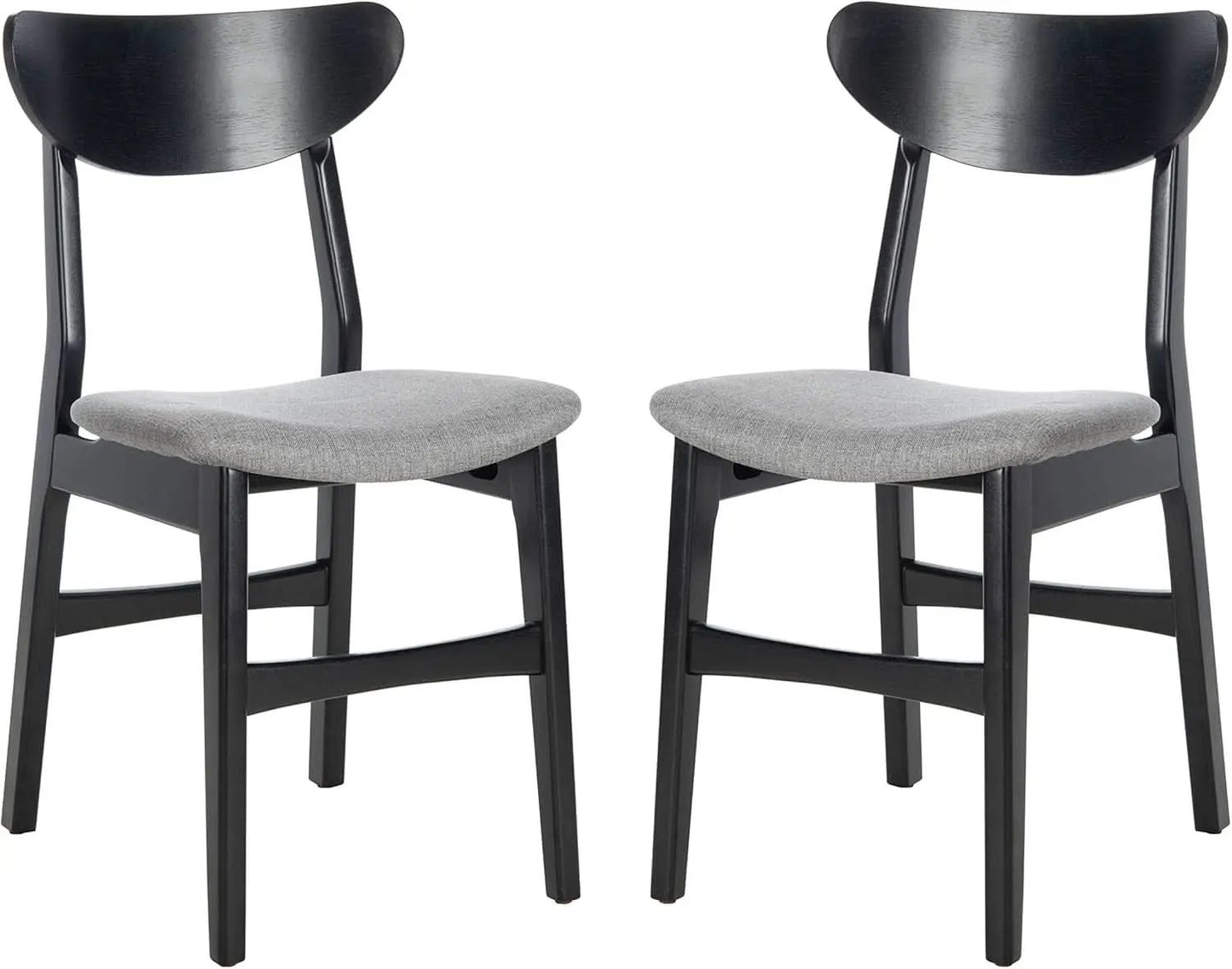 Home Lucca Retro Black And Grey Cushion Dining Chair Set 2 from PriceLows™