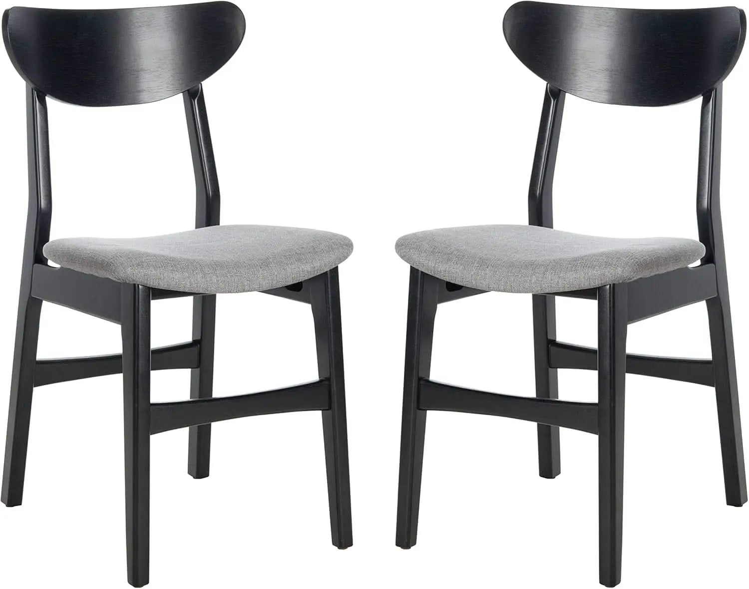 Home Lucca Retro Black And Grey Cushion Dining Chair Set 2 from PriceLows™