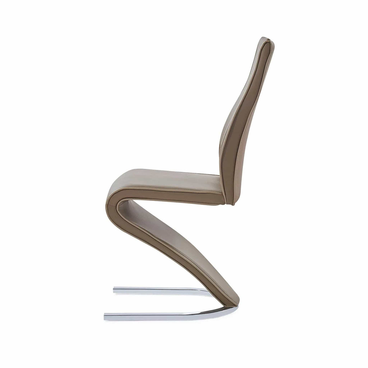 Tony Dining Chairs (Set of 2) | 17.32 x 25.79 x 34.25 in | Leather & Metal | Brown / Beige