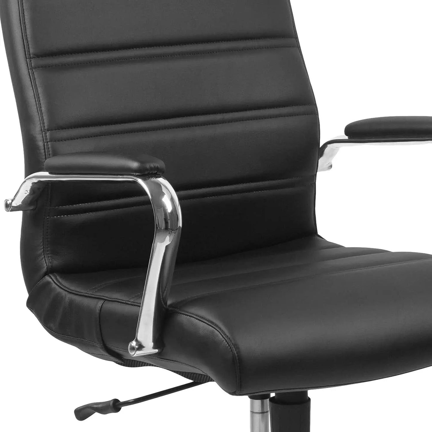 Whitney High Back Leathersoft Desk Chair Adjustable Height Swivel Black Chrome from PriceLows™