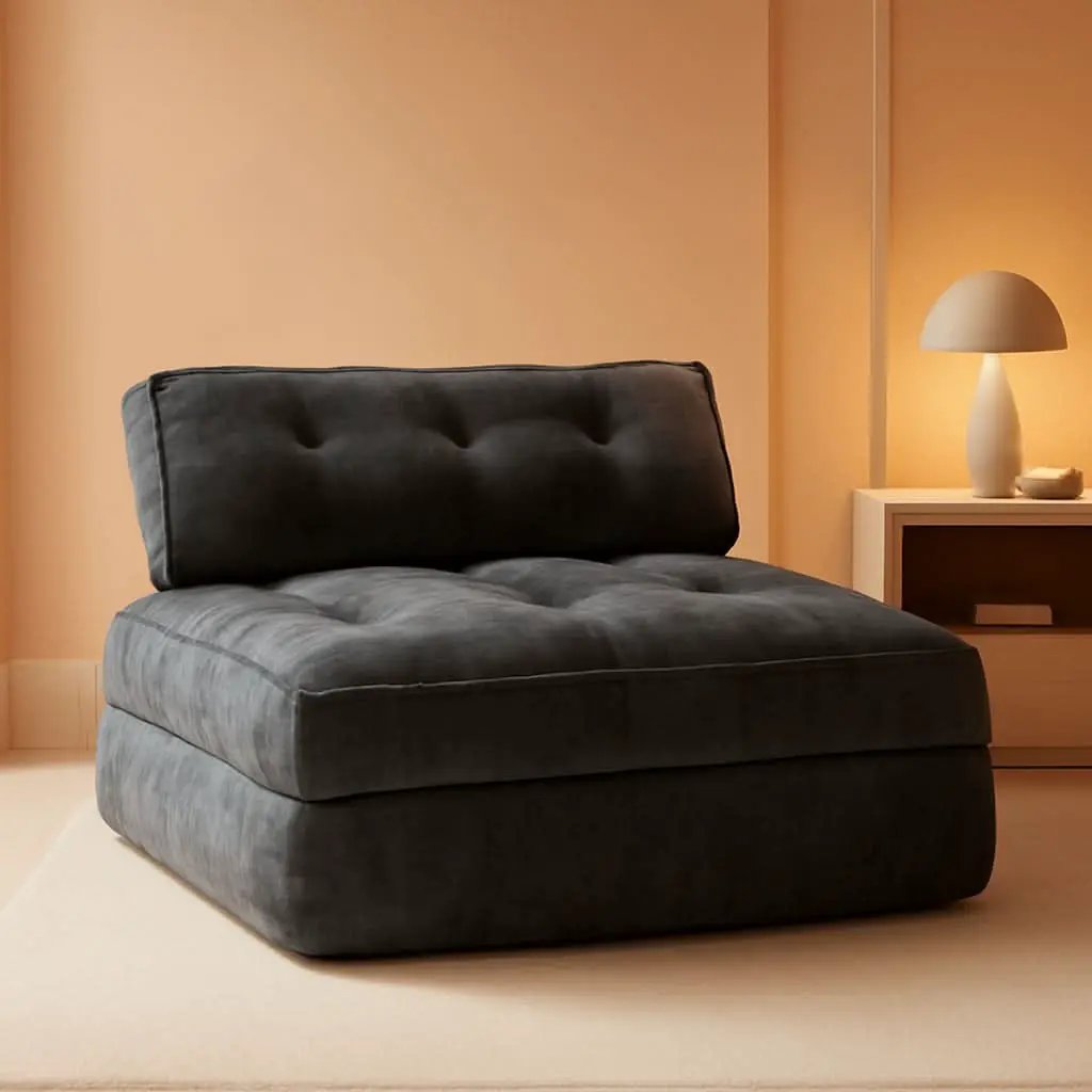 Graphite Grey Foldable SofaBed With Lumbar Support from PriceLows™