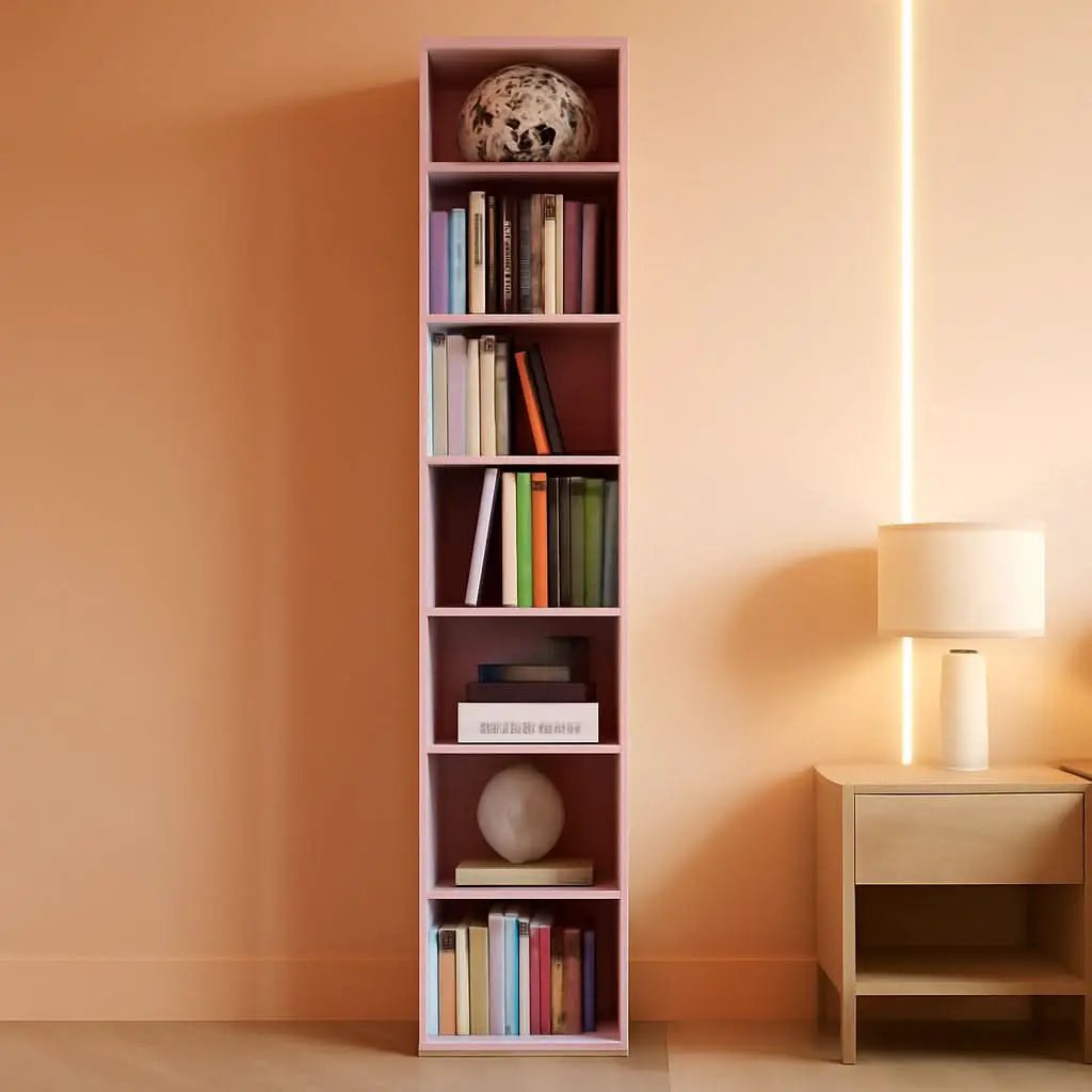 Tall Narrow Eight Tier Corner Bookcase For Home Office from PriceLows™
