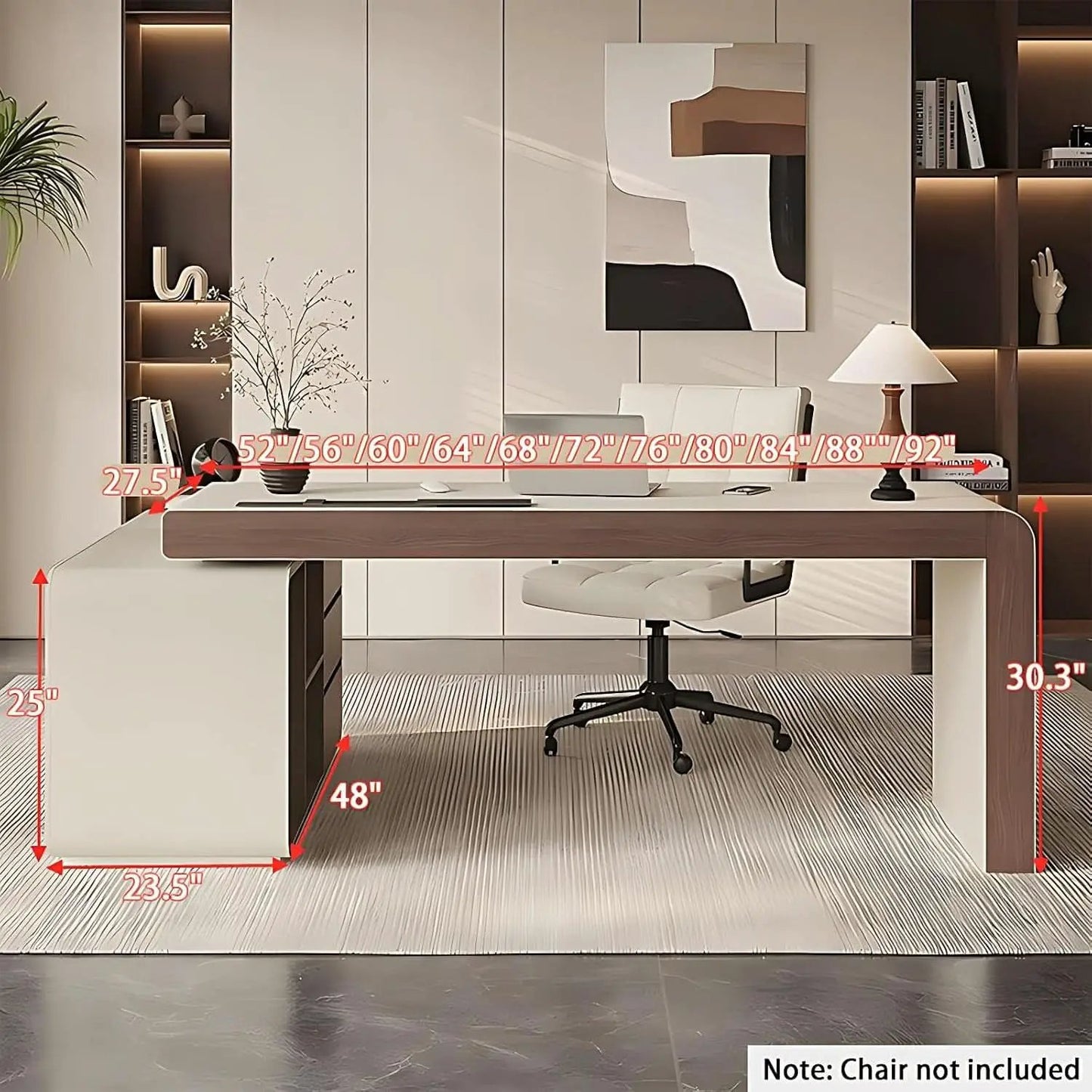 Premium L Shaped Executive Desk 72In Multifunctional from PriceLows™