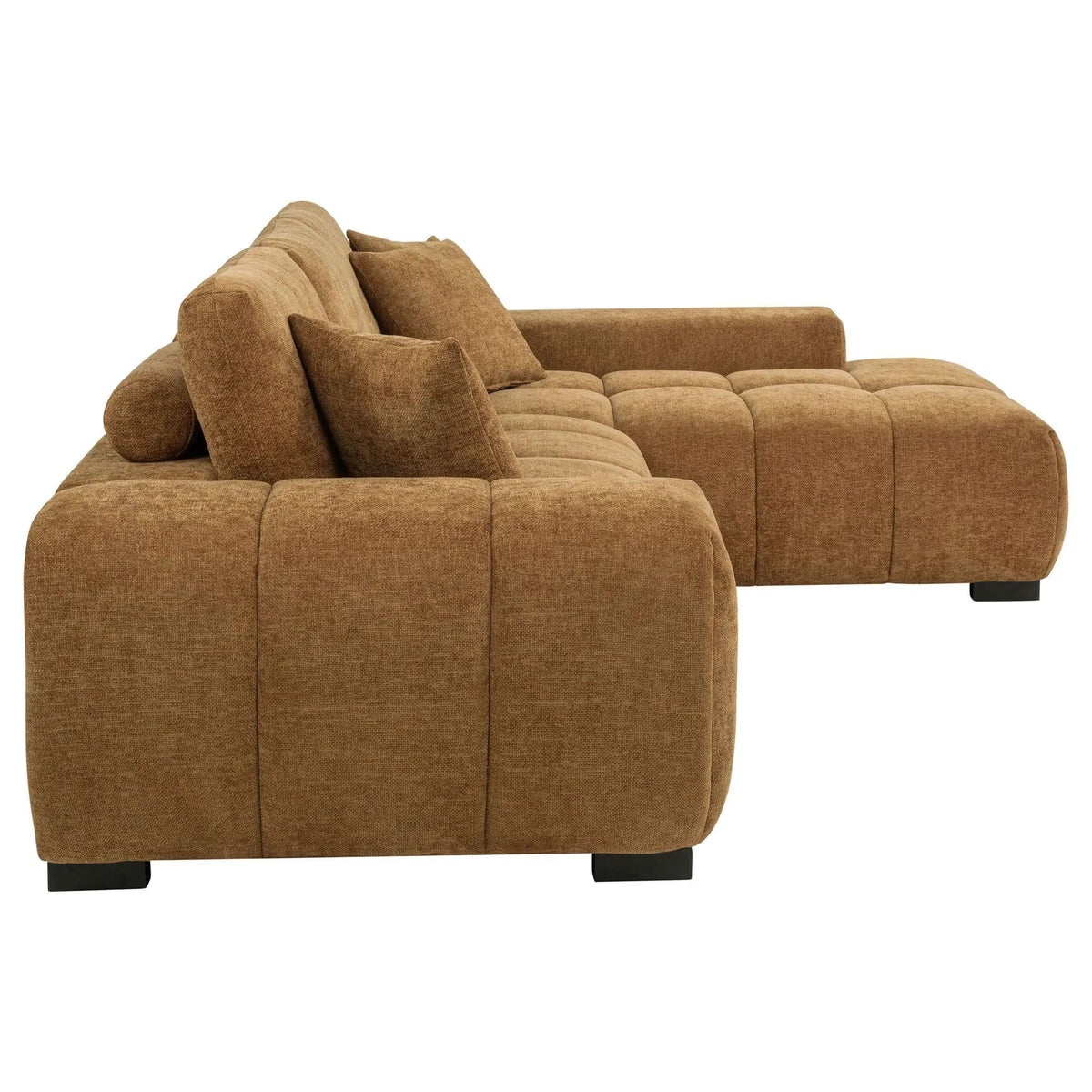 Octavia Upholstered Sectional Chaise Sofa Amber | 119.25 x 79.5 x 35.5 in | Living Room Furniture | Living Room