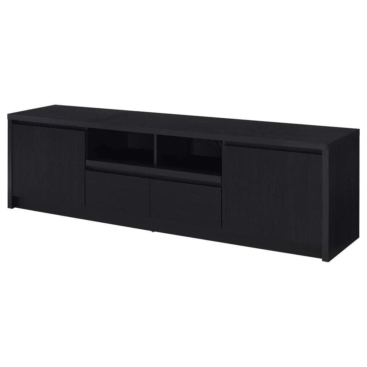 Winfield 78-inch 2-door TV Stand Media Console | 78 x 15.5 x 22 in | Engineered Wood & Veneer | Black