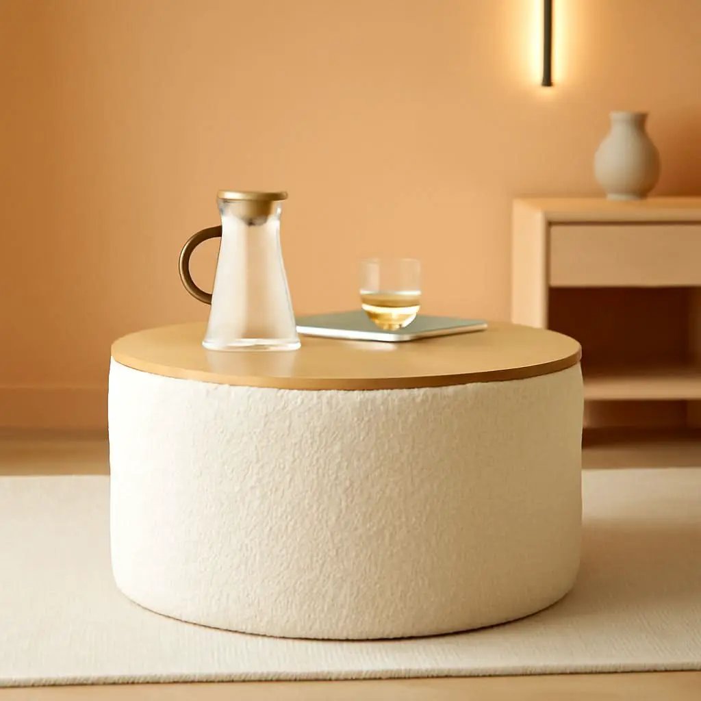 21 Inch Round Ottoman With Ample Storage Compartment from PriceLows™