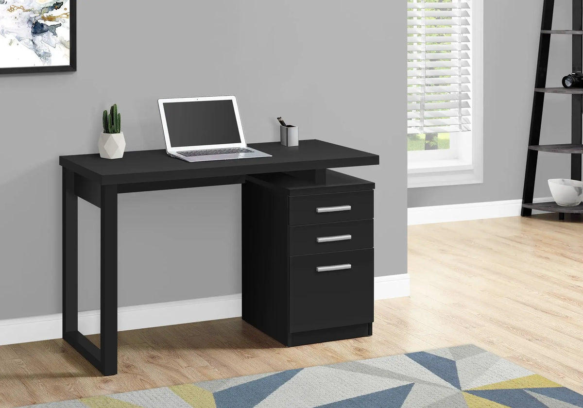 Reversible Computer Desk | Three Drawers | Left Or Right Set-Up | 47.25 Inch Length