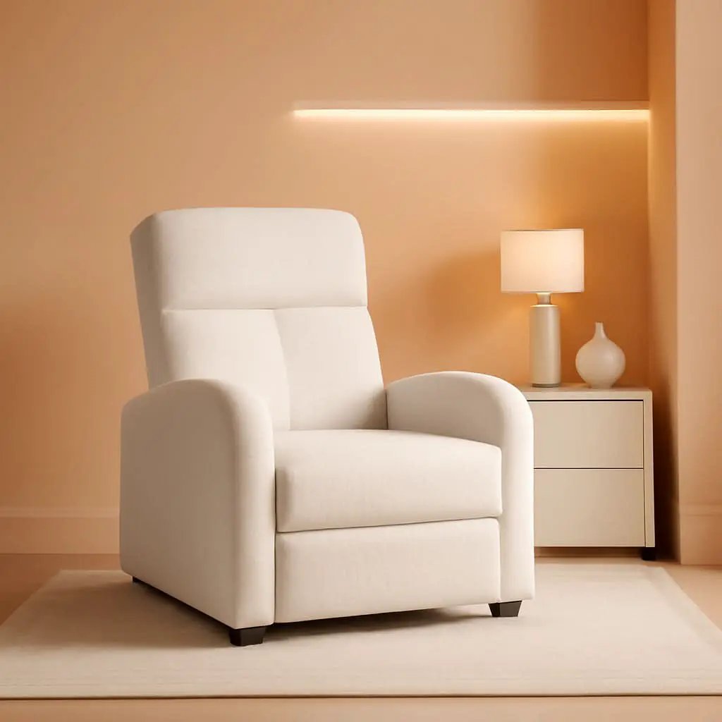 Cream Boucle Adjustable Recliner Chair For Living Room from PriceLows™