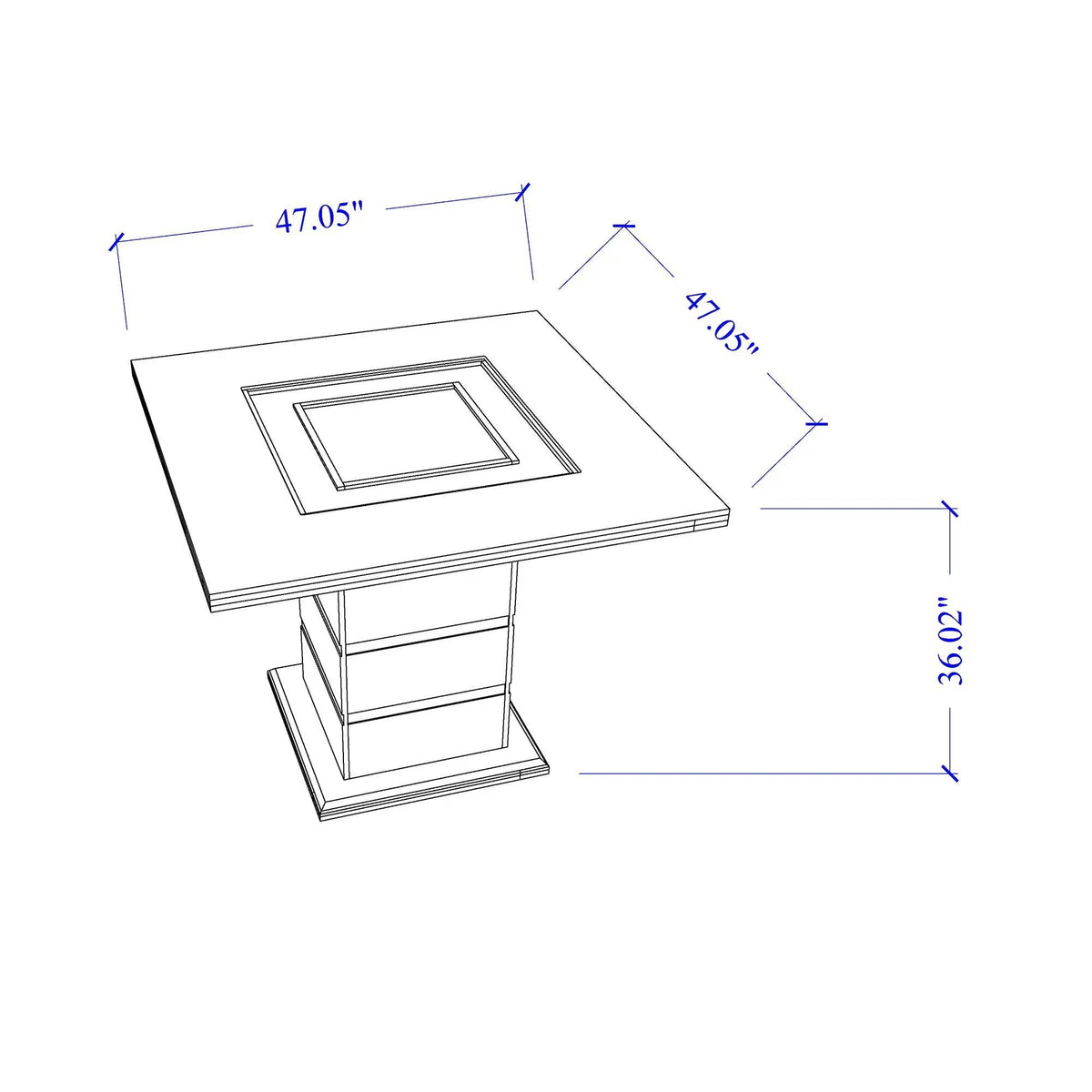 Ariya Bar Table And Stool Set | 5-Piece | High Gloss Finish | Clear Glass Inlay