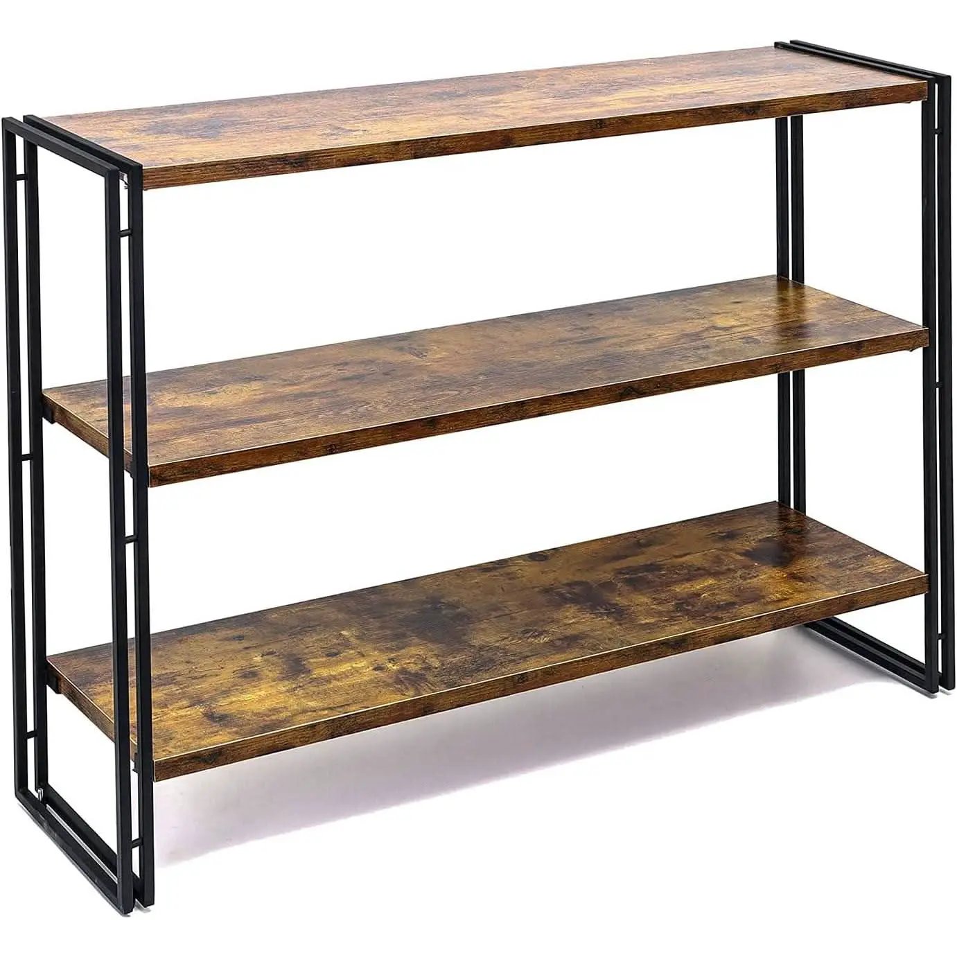 Rustic Three Tier Bookcase With Easy Assembly Home Office from PriceLows™