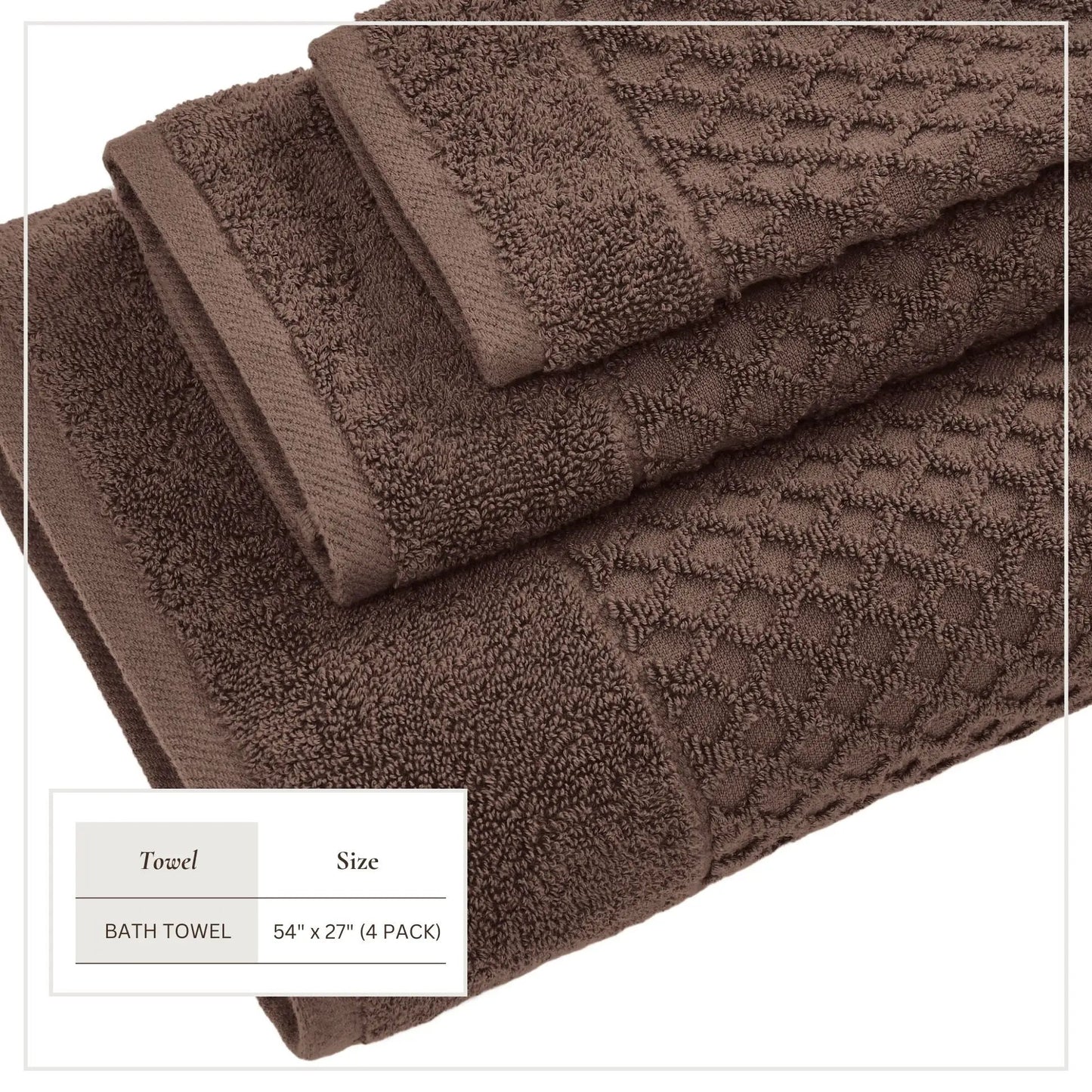 Cotton Diamond Waffle Weave Bath Towel Set - Grayson Collection from PriceLows™