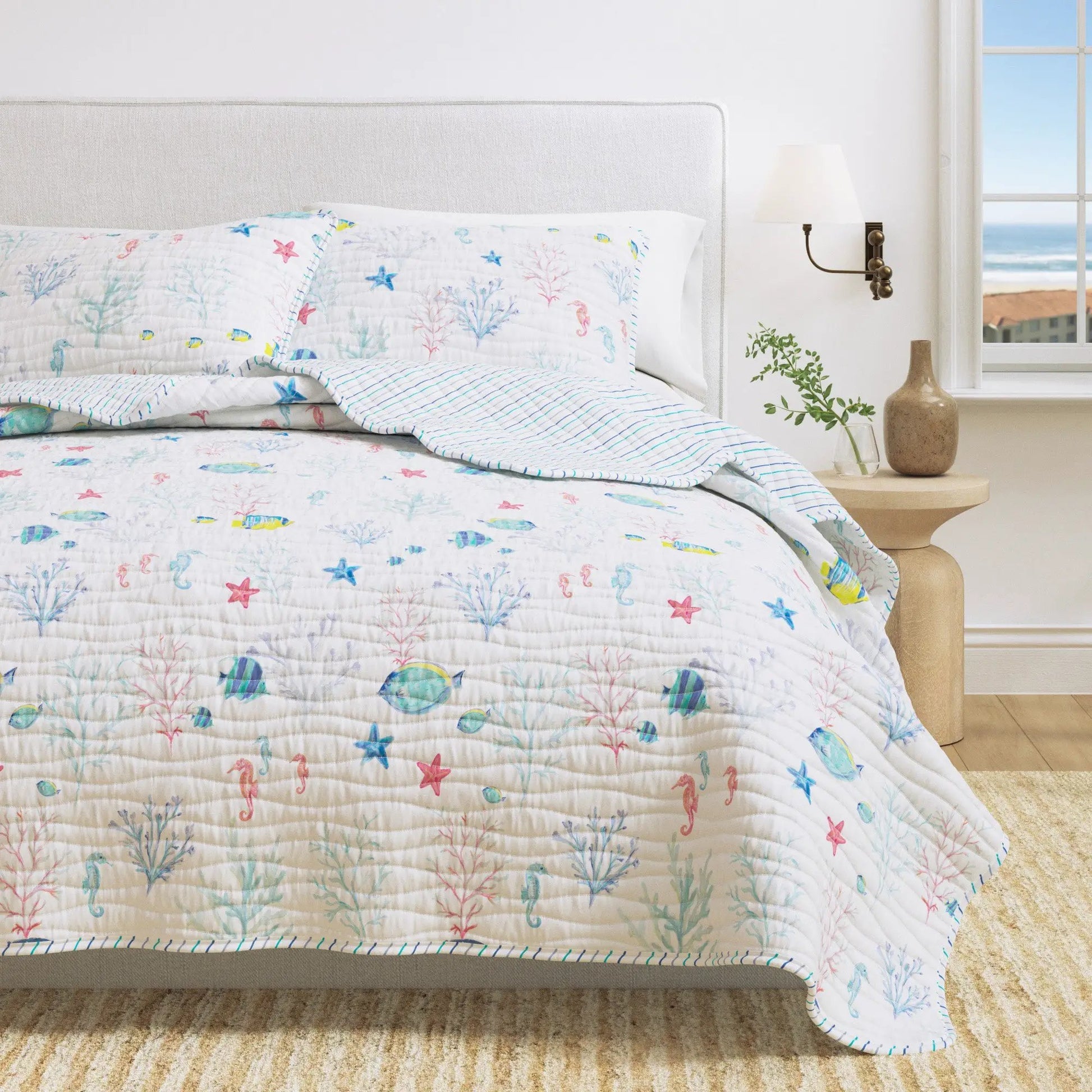Colorful Coastal Seascape Quilt Set - Ryanne Collection from PriceLows™