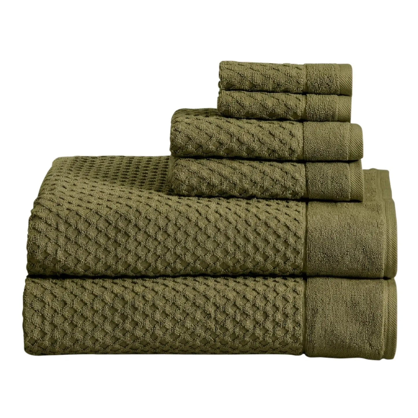 Cotton Diamond Waffle Weave Bath Towel Set - Grayson Collection from PriceLows™