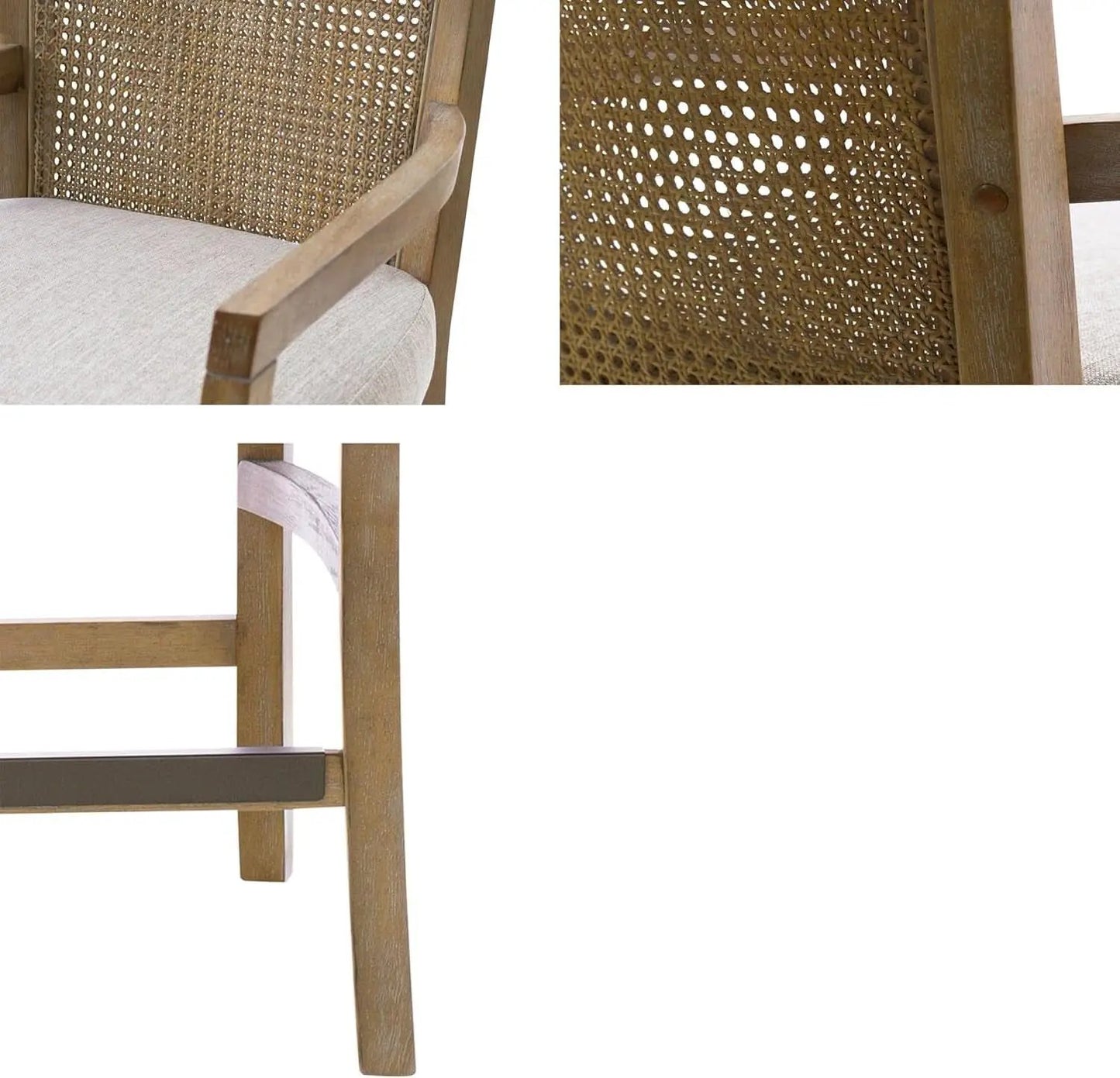 Counter Stool With Cane Back And Upholstered Seat Kitchen from PriceLows™