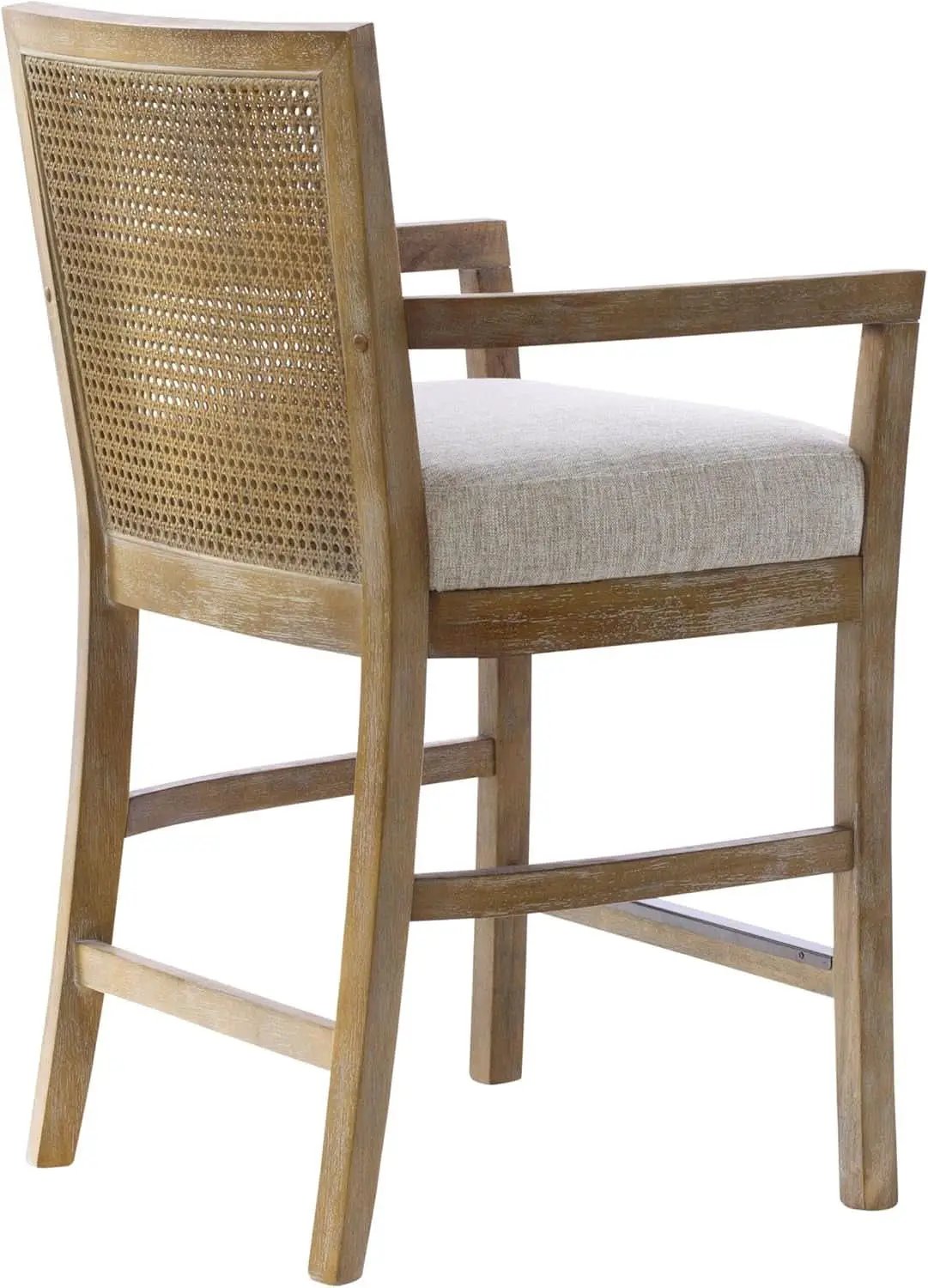 Counter Stool With Cane Back And Upholstered Seat Kitchen from PriceLows™