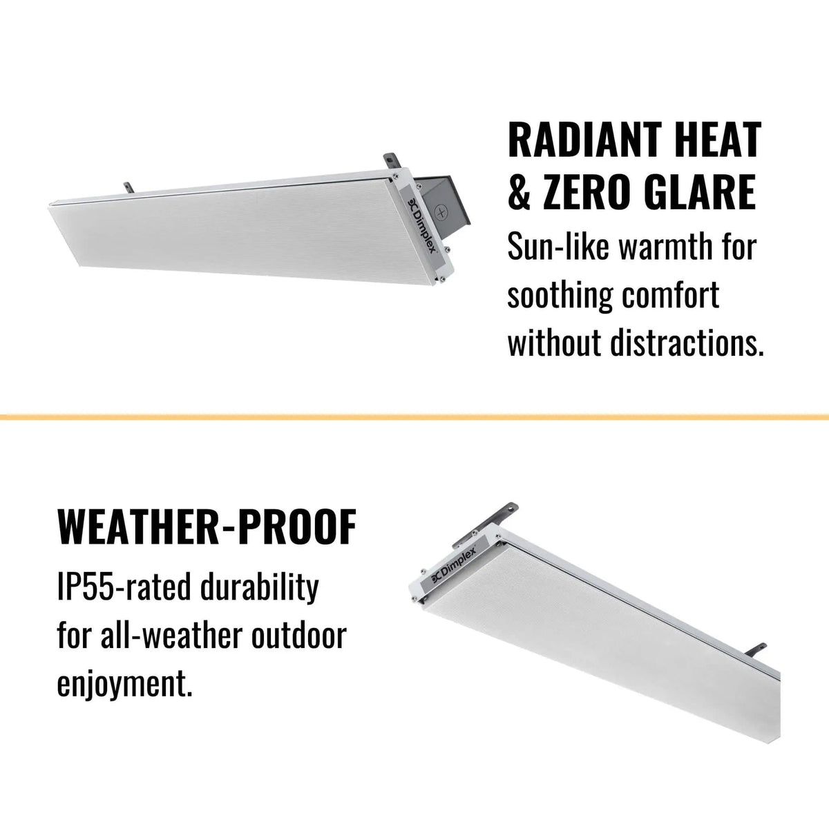 Dimplex DLW 70-Inch Noiseless Radiant Electric Heater For Outdoor And Indoor, 3200W | 70 Inch | 3200 Watt | Outdoor Living