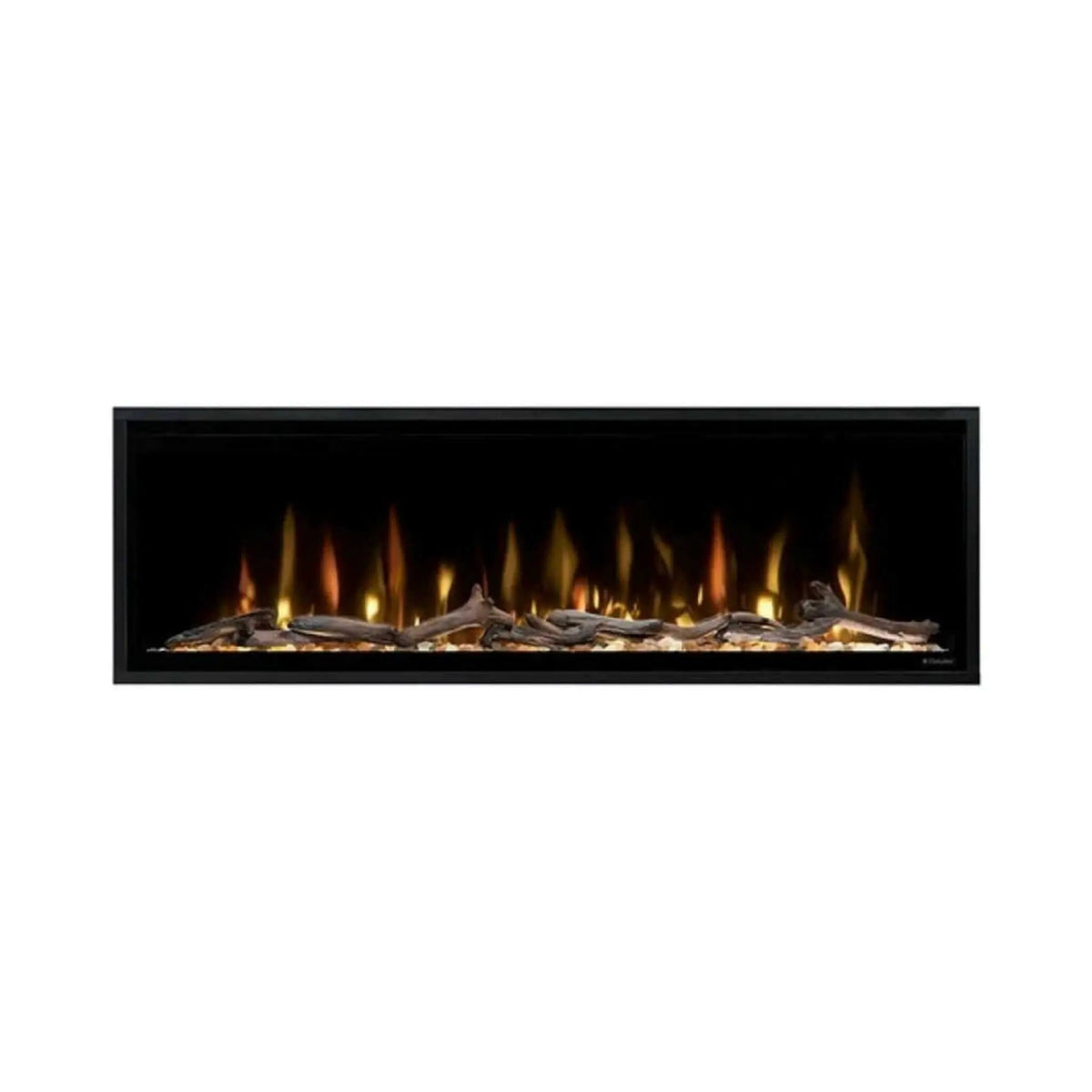 Built-In Linear Electric Fireplace | Dimplex Ignite Evolve | Frosted Tumbled Glass | 10,000 BTU Heat Boost