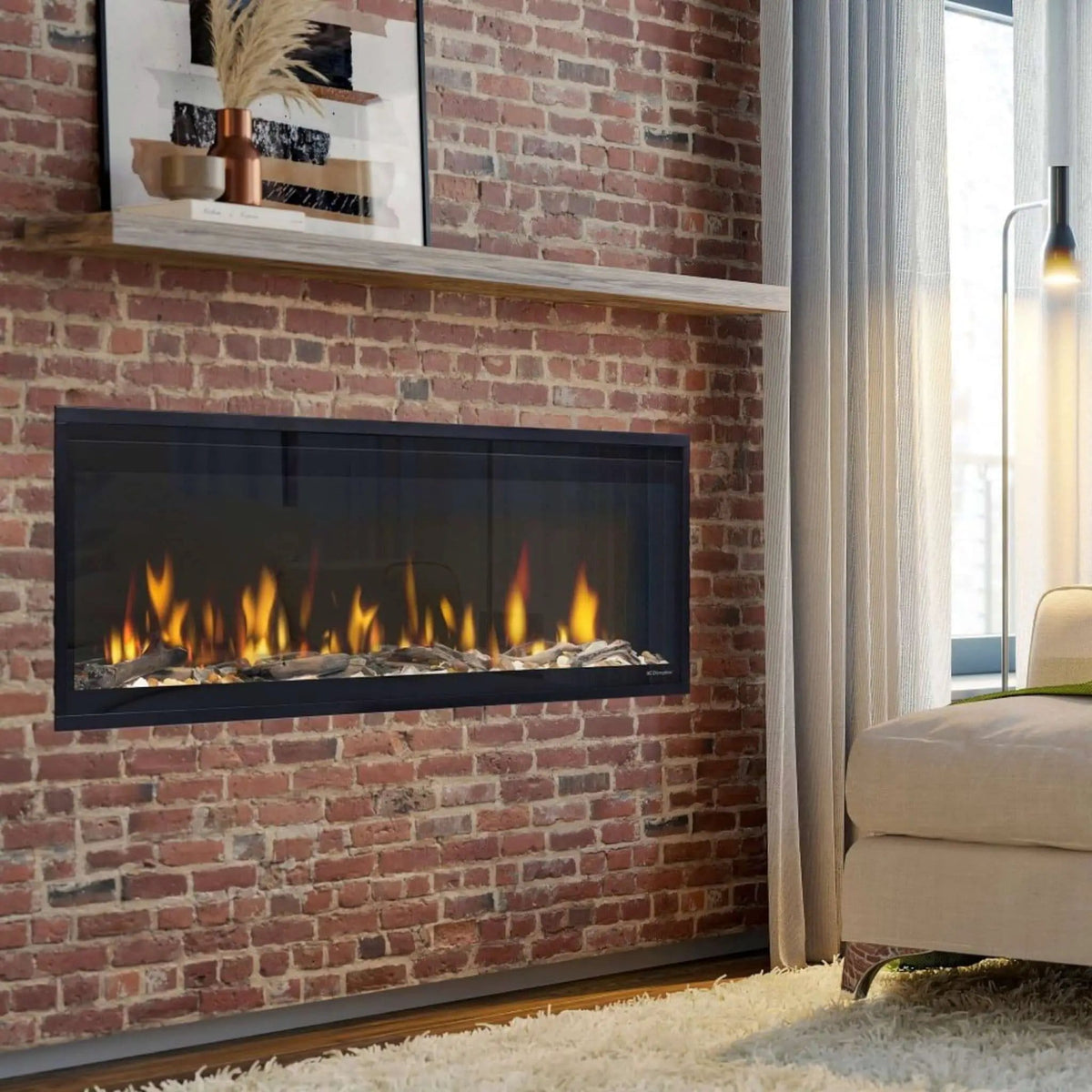 Dimplex Ignite Evolve 50 Inch Premium Built In Linear Electric Fireplace With Trim | 50 Inch | Glass | Living Room