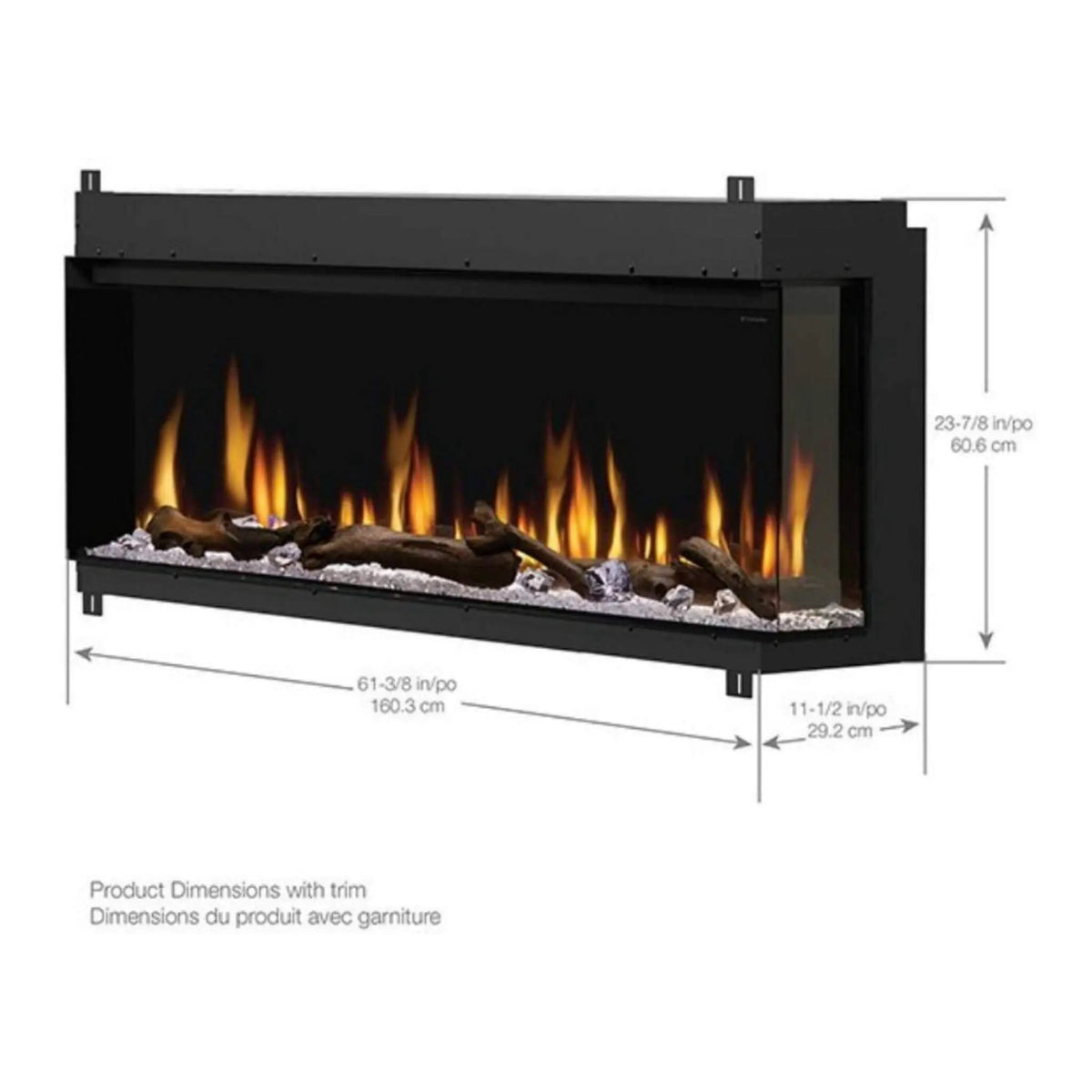 Built-In Linear Electric Fireplace | Dimplex IgniteXL Bold | 60 Inch Width | Multi-Color Flames