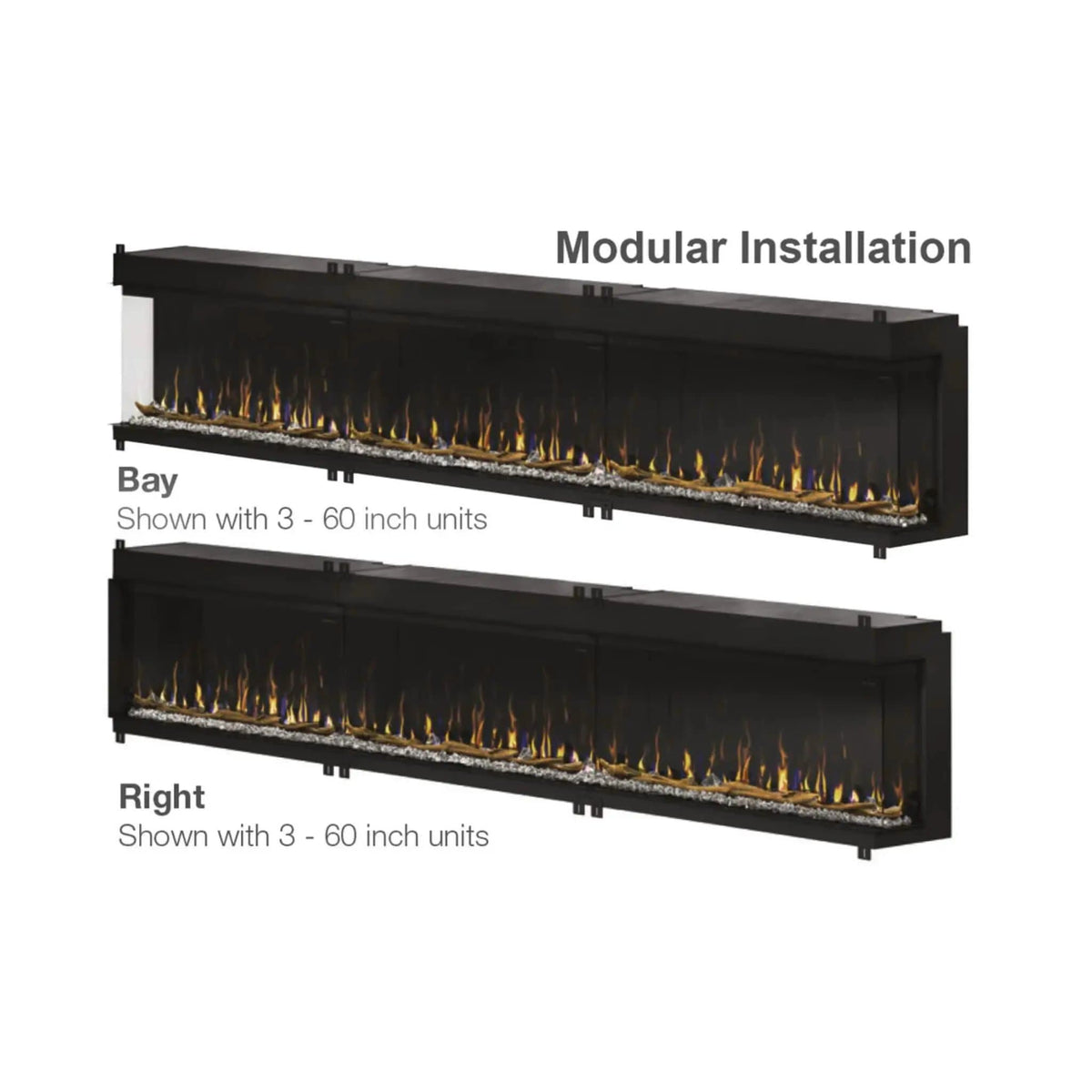 Dimplex IgniteXL Bold 100 Inch Smart Linear Multi Side View Built In Electric | 100 Inch | Electric Fireplace | Living Room