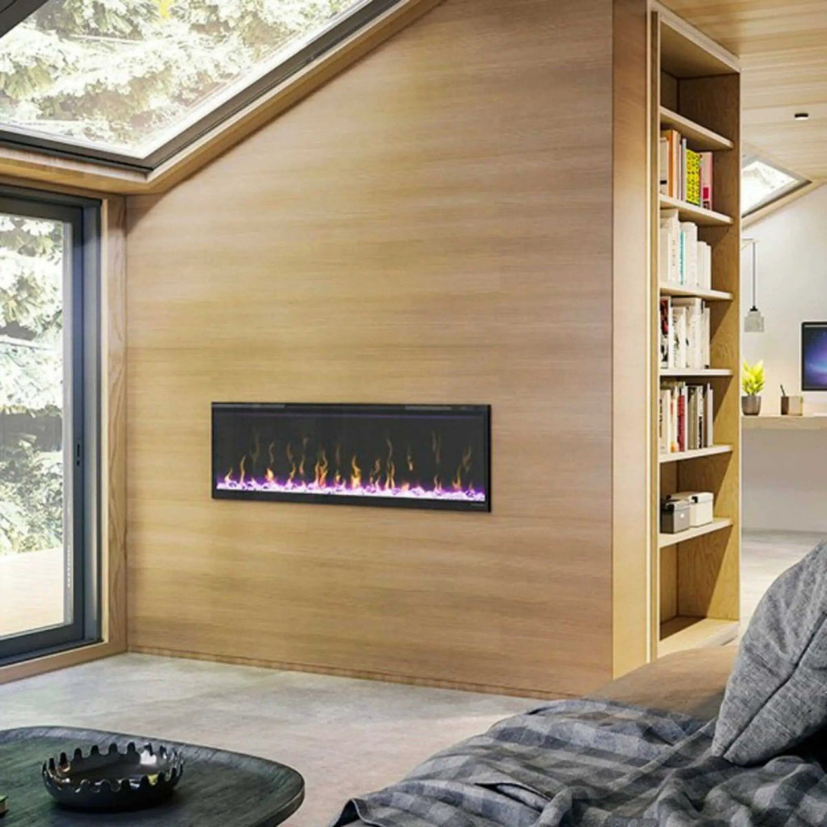 Dimplex IgniteXL 100-Inch Built-In Linear Electric Fireplace | 100 Inch | Wood | Living Room