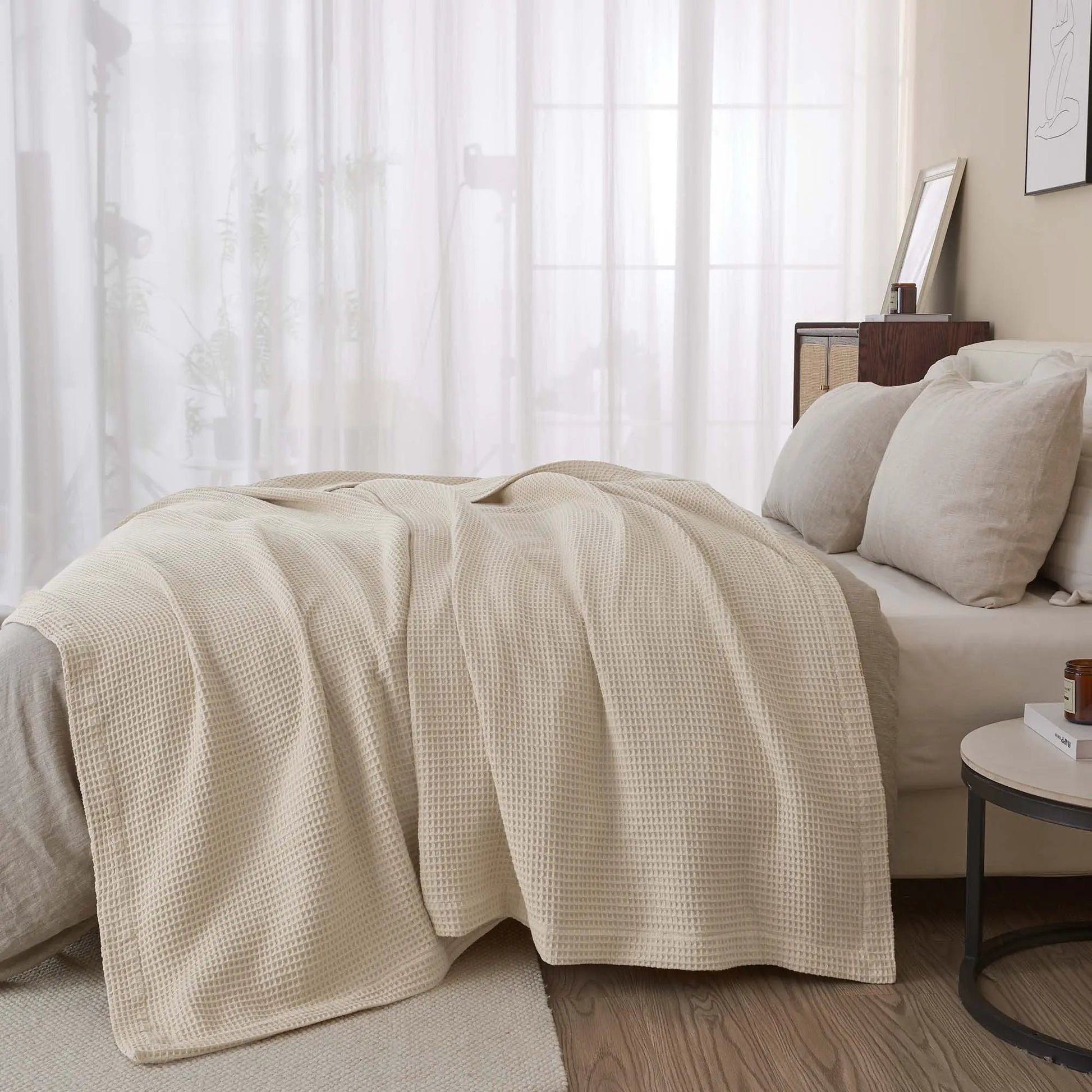 100% Cotton Waffle Weave Blanket - Mikala Collection from PriceLows™