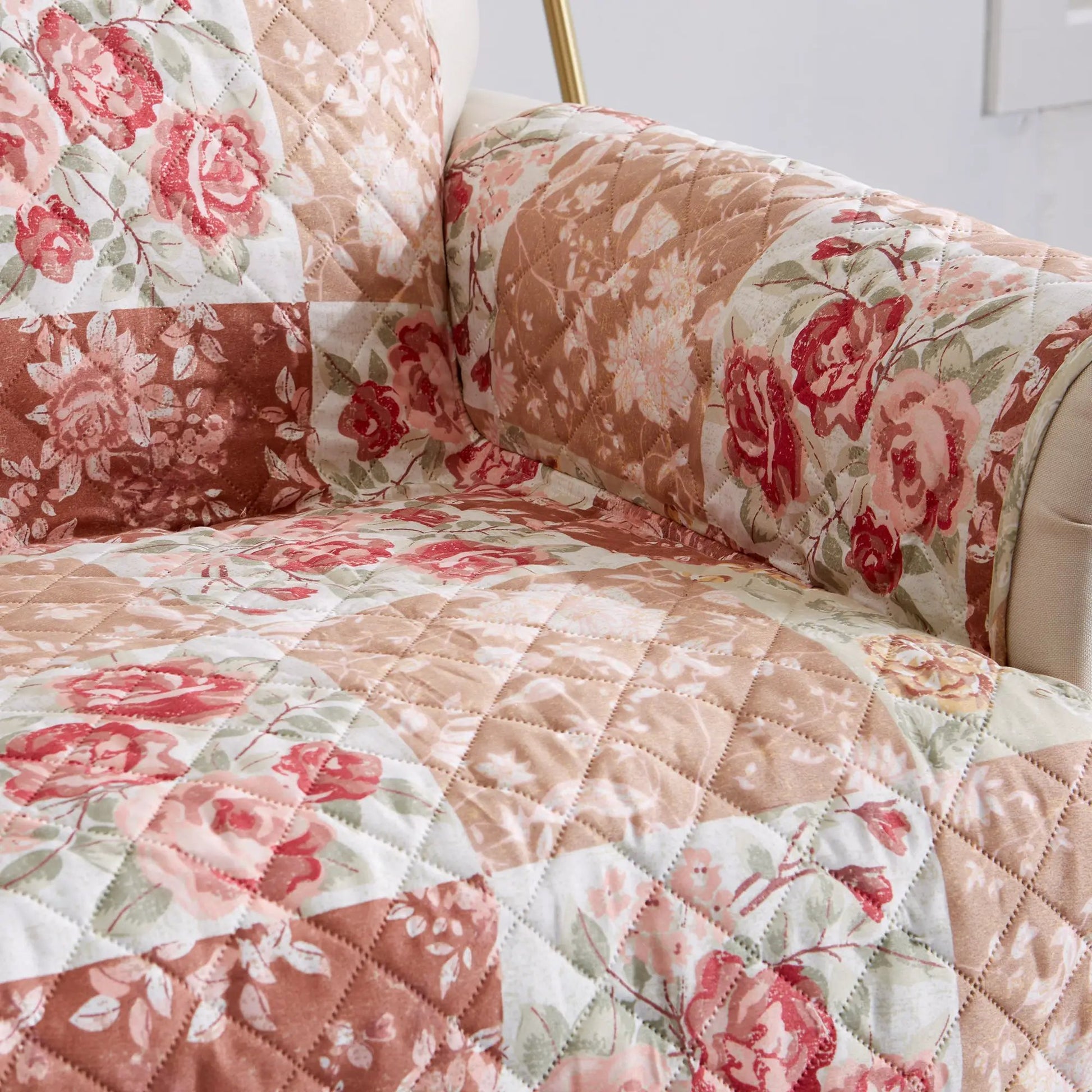 Reversible Floral Patchwork Furniture Protector - Maribel Collection from PriceLows™